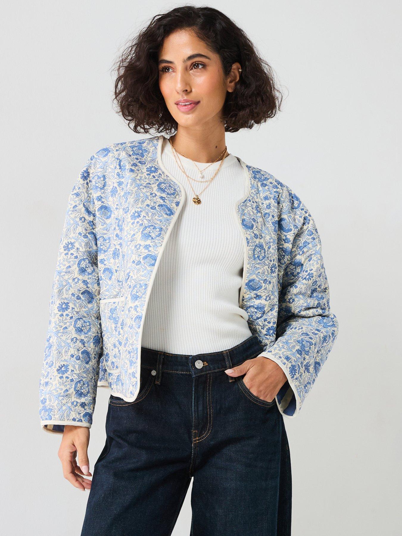 undefined Reversible Floral/Stripe Jacket - Blue