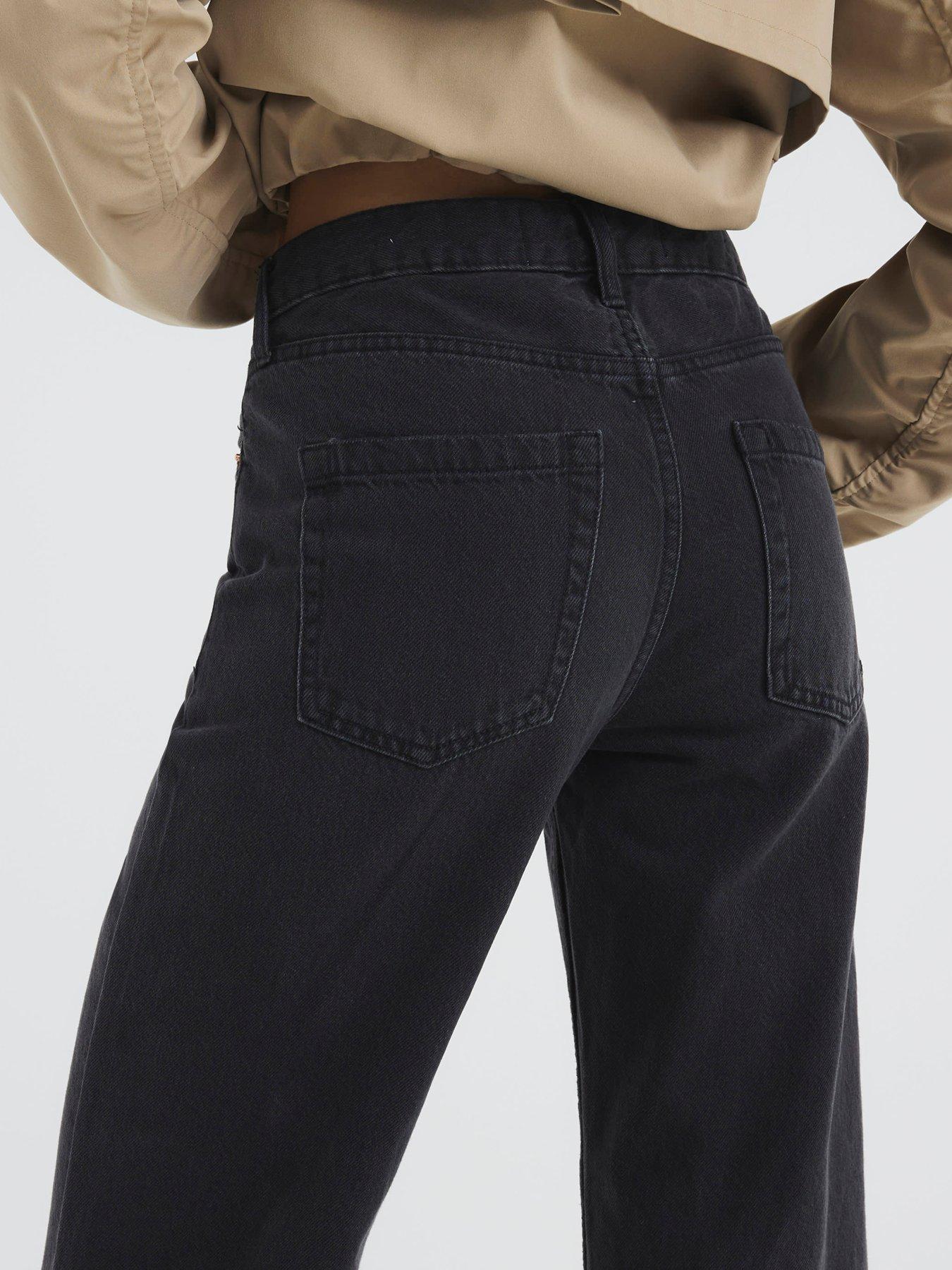 Image 2 of 6 of River Island Relaxed Straight Leg Jeans - Black