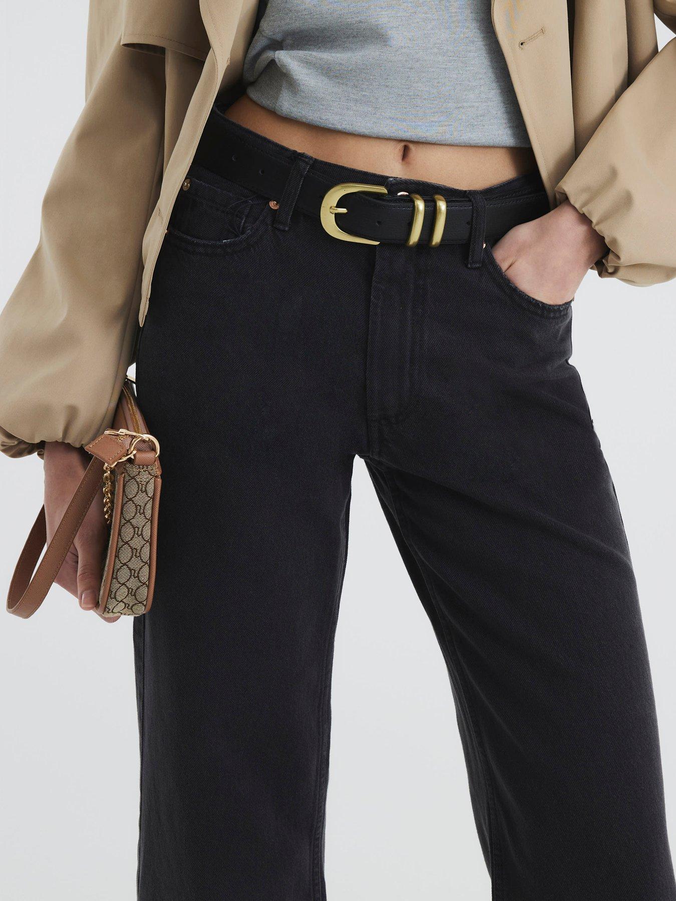 Image 3 of 6 of River Island Relaxed Straight Leg Jeans - Black