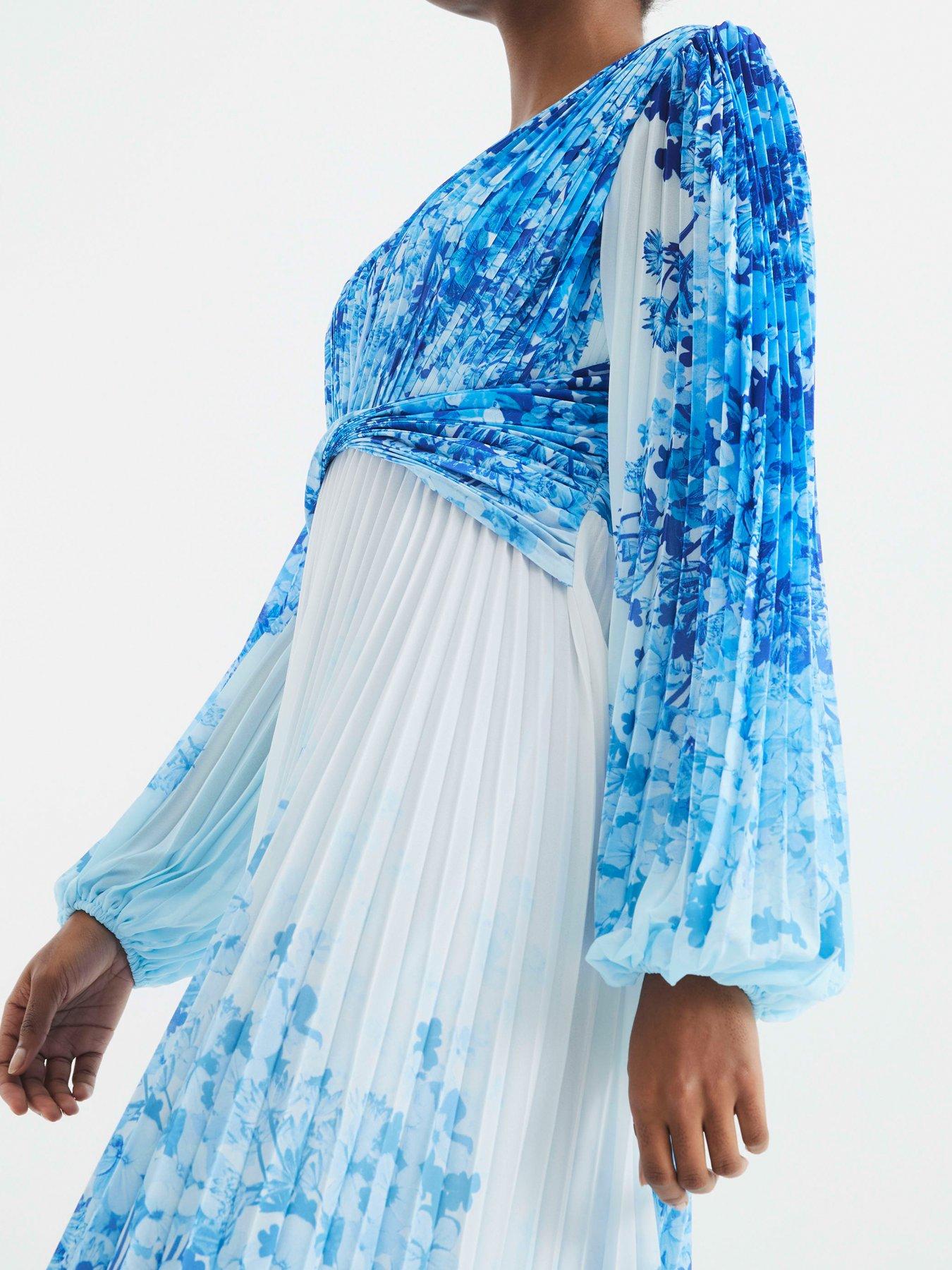 river island blue pleated dress Buy River Island Blue Denim Bandeau Pleated Mini Dress from Next USA