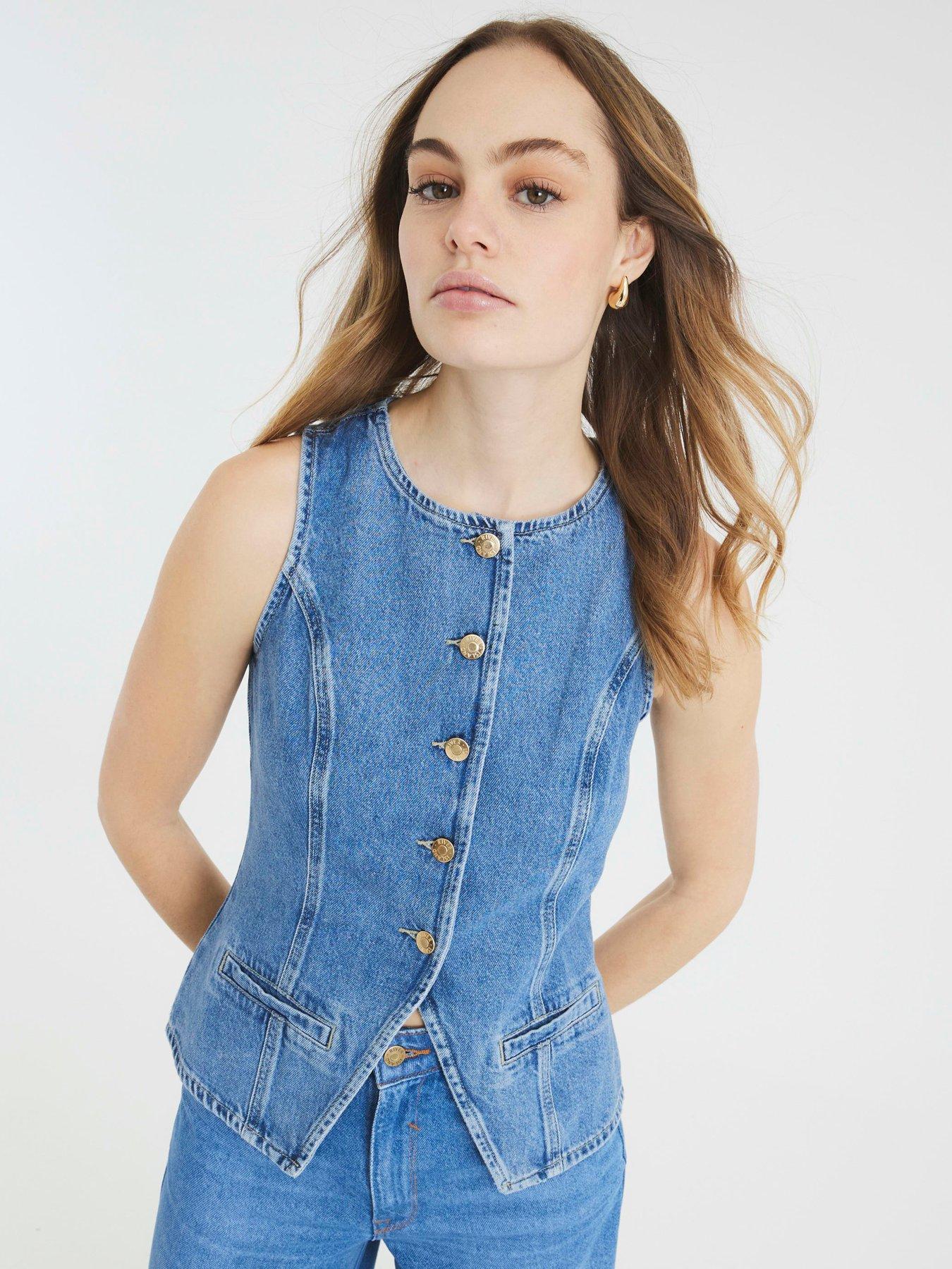 undefined Denim Waistcoat - Blue