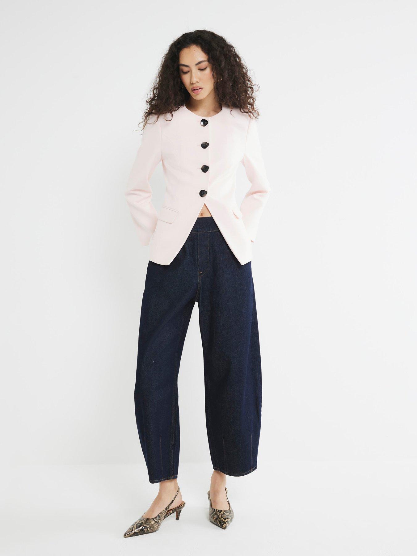 River Island Scoop Neck Blazer Pink Very