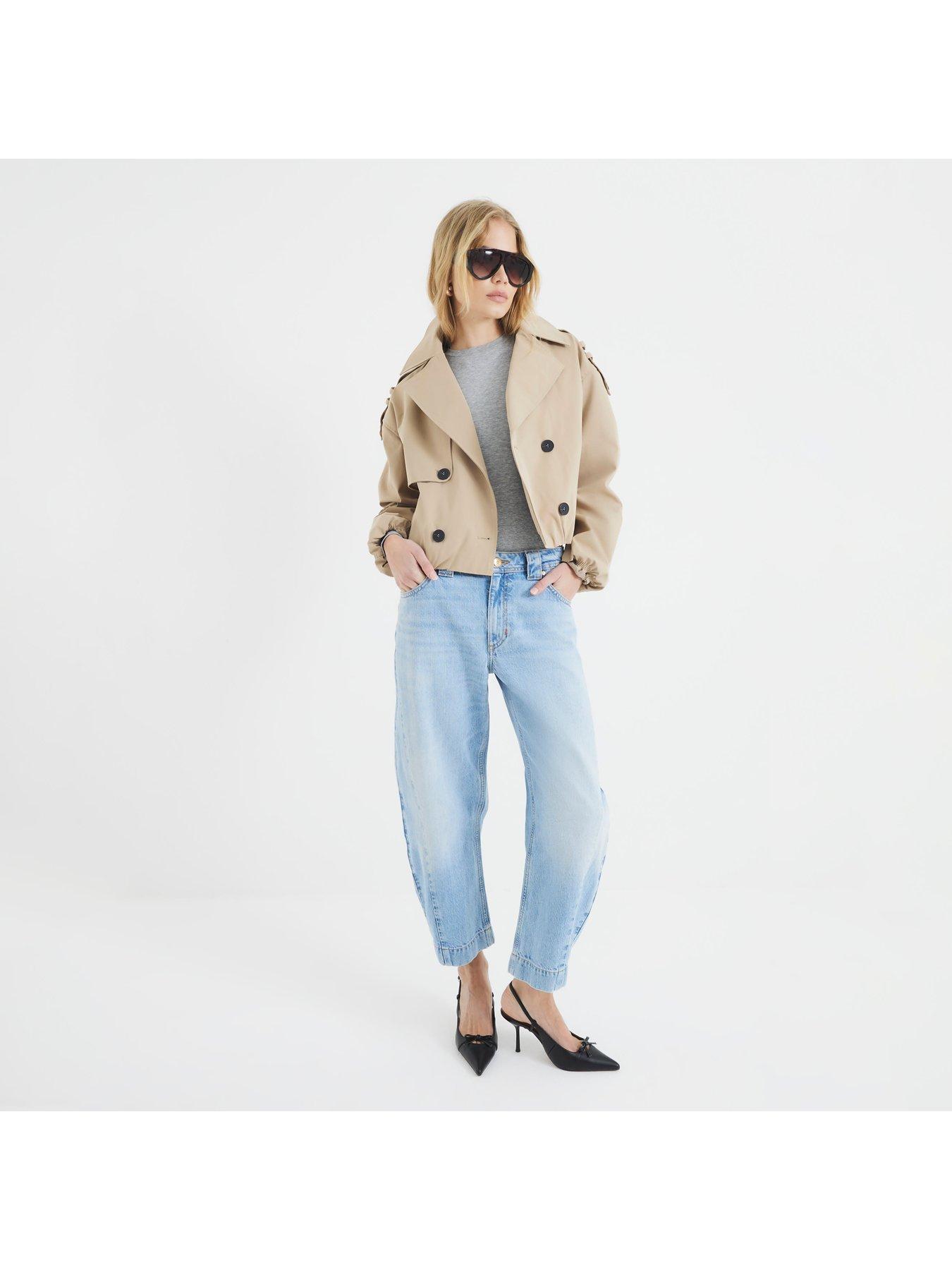 Image 5 of 5 of River Island Seam Detail Barrel Jeans - Light Blue