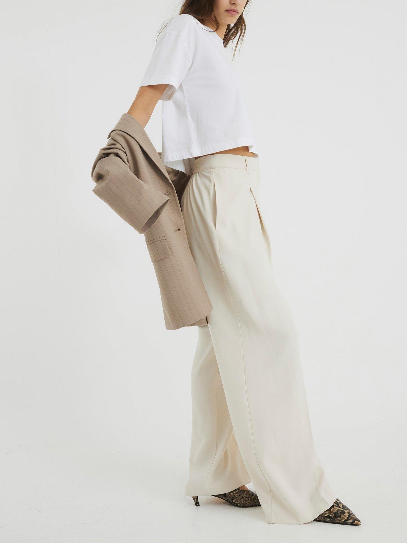 undefined Wide Leg Trouser - Cream