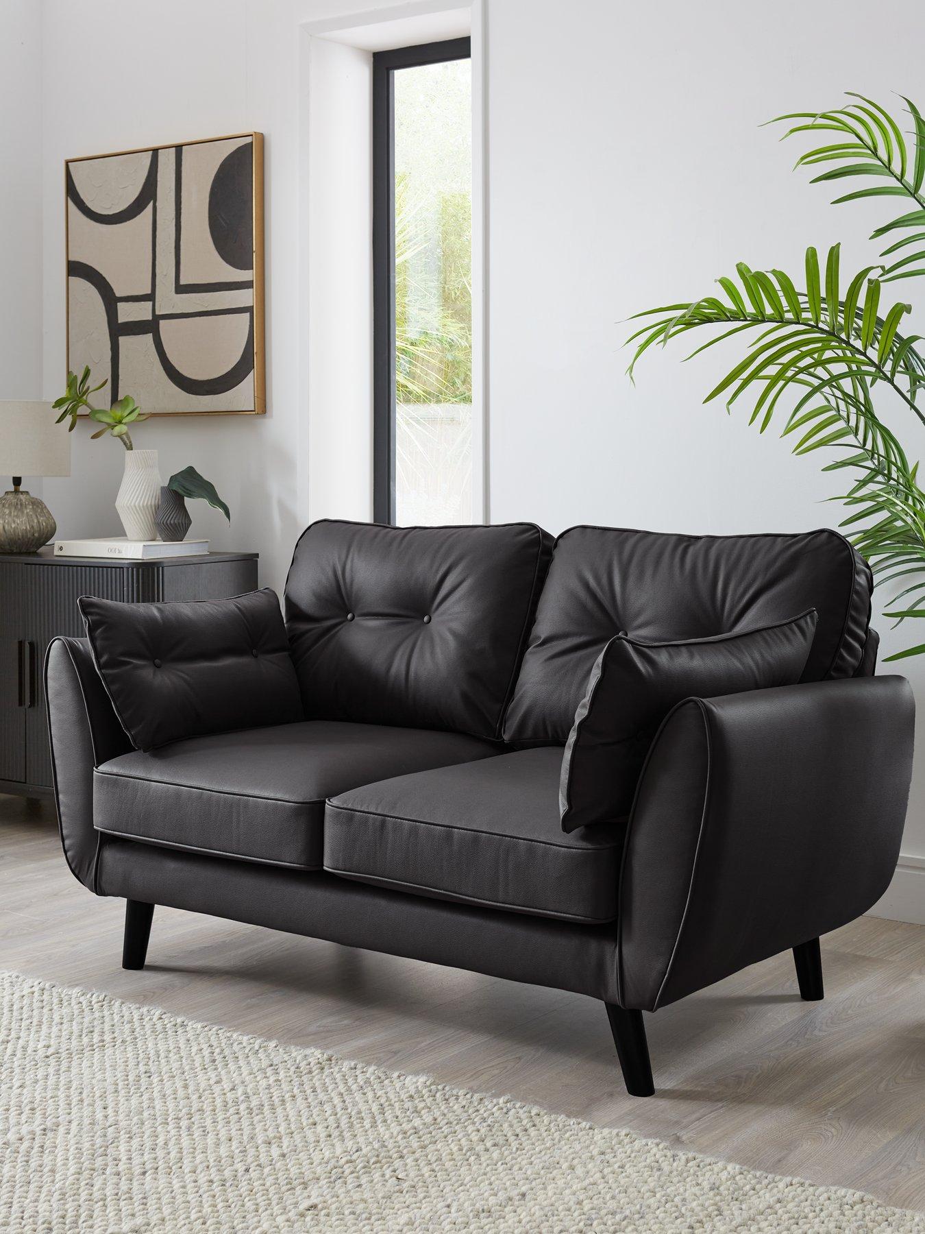 undefined Paulo Faux Leather 2 Seater Standard Back Sofa - FSC® Certified