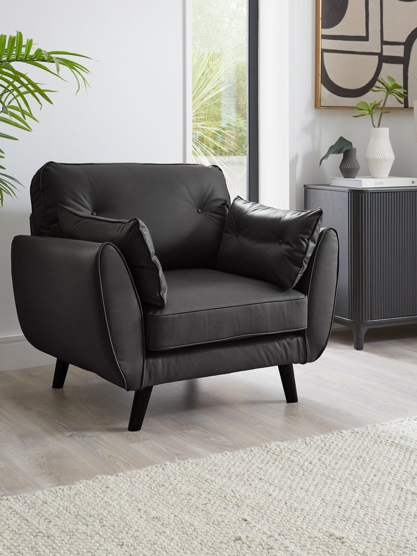undefined Paulo Faux Leather Standard Back Armchair - FSC® Certified