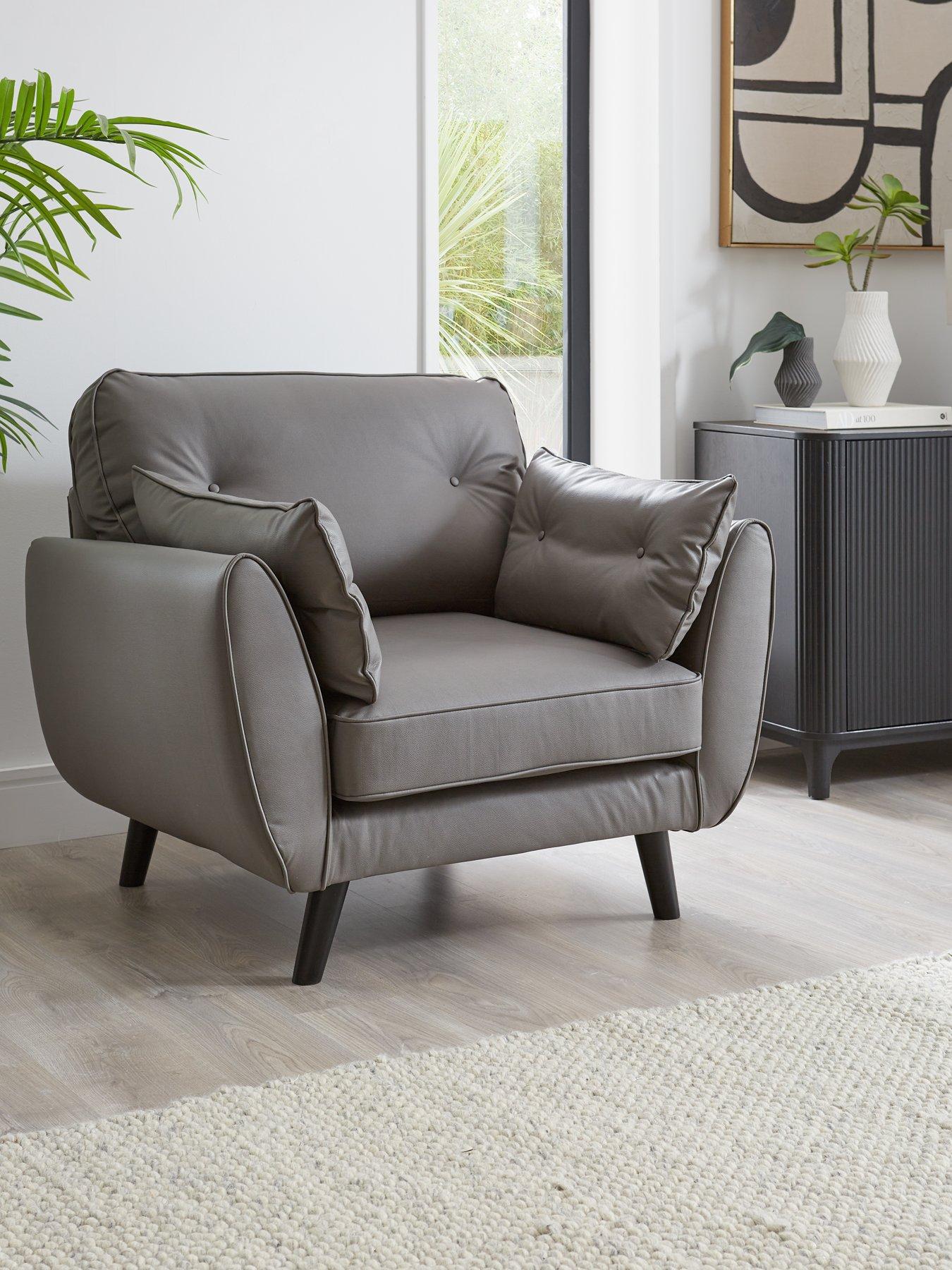 undefined Paulo Faux Leather Standard Back Armchair - FSC® Certified