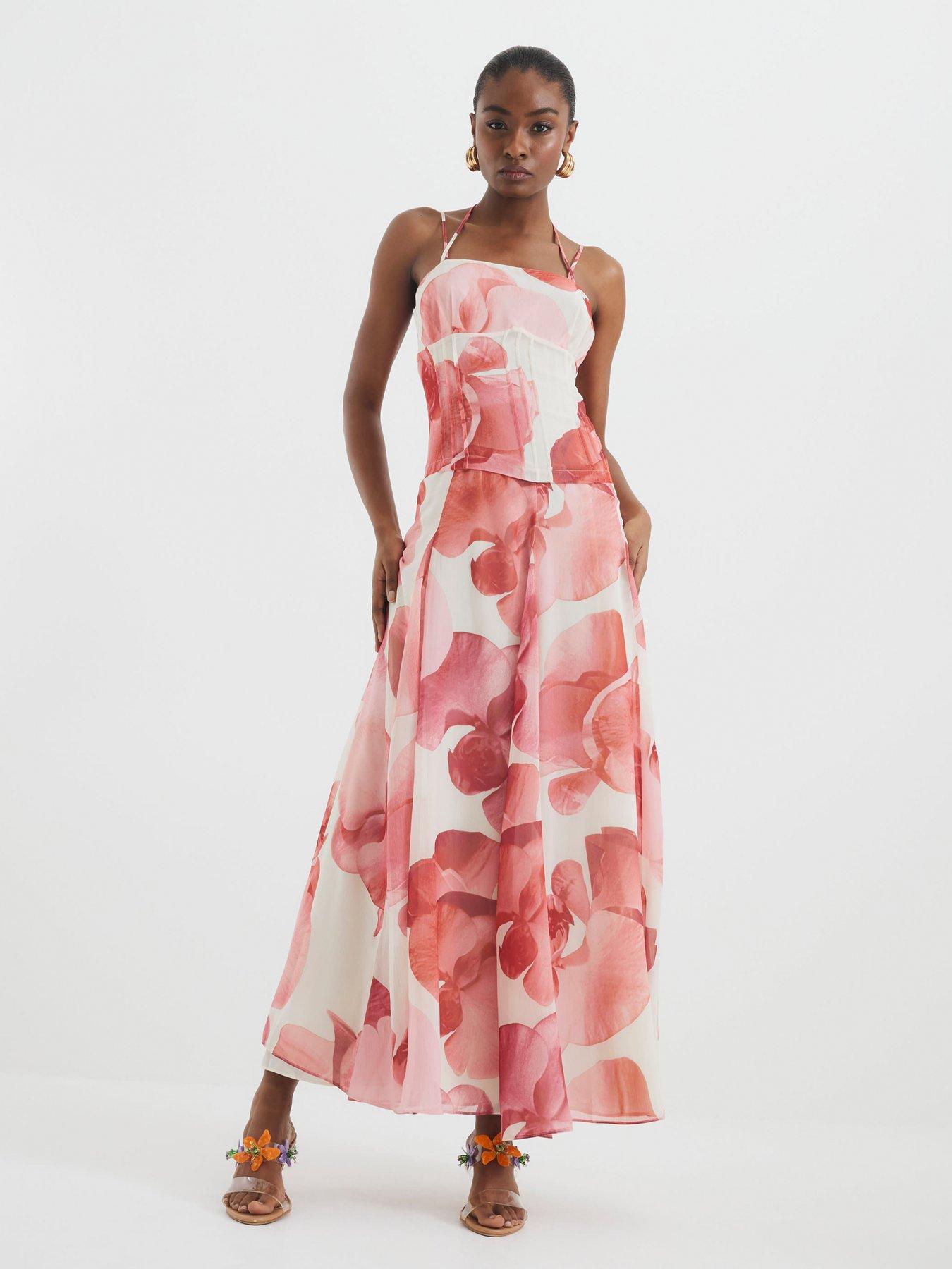 undefined Swing Skirt Dress - Pink