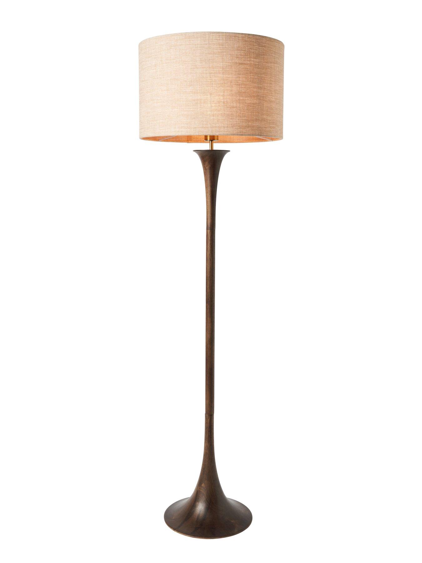 Image 4 of 6 of The Very Collection Turned Wooden Floor Lamp - Walnut