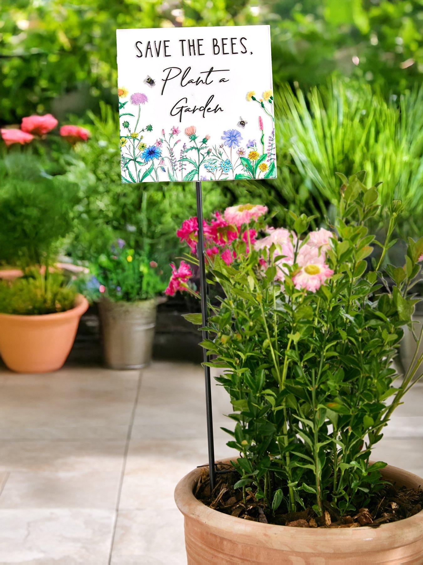 Product photograph of Heaven Sends Save The Bees Spring Garden Stake from very.co.uk