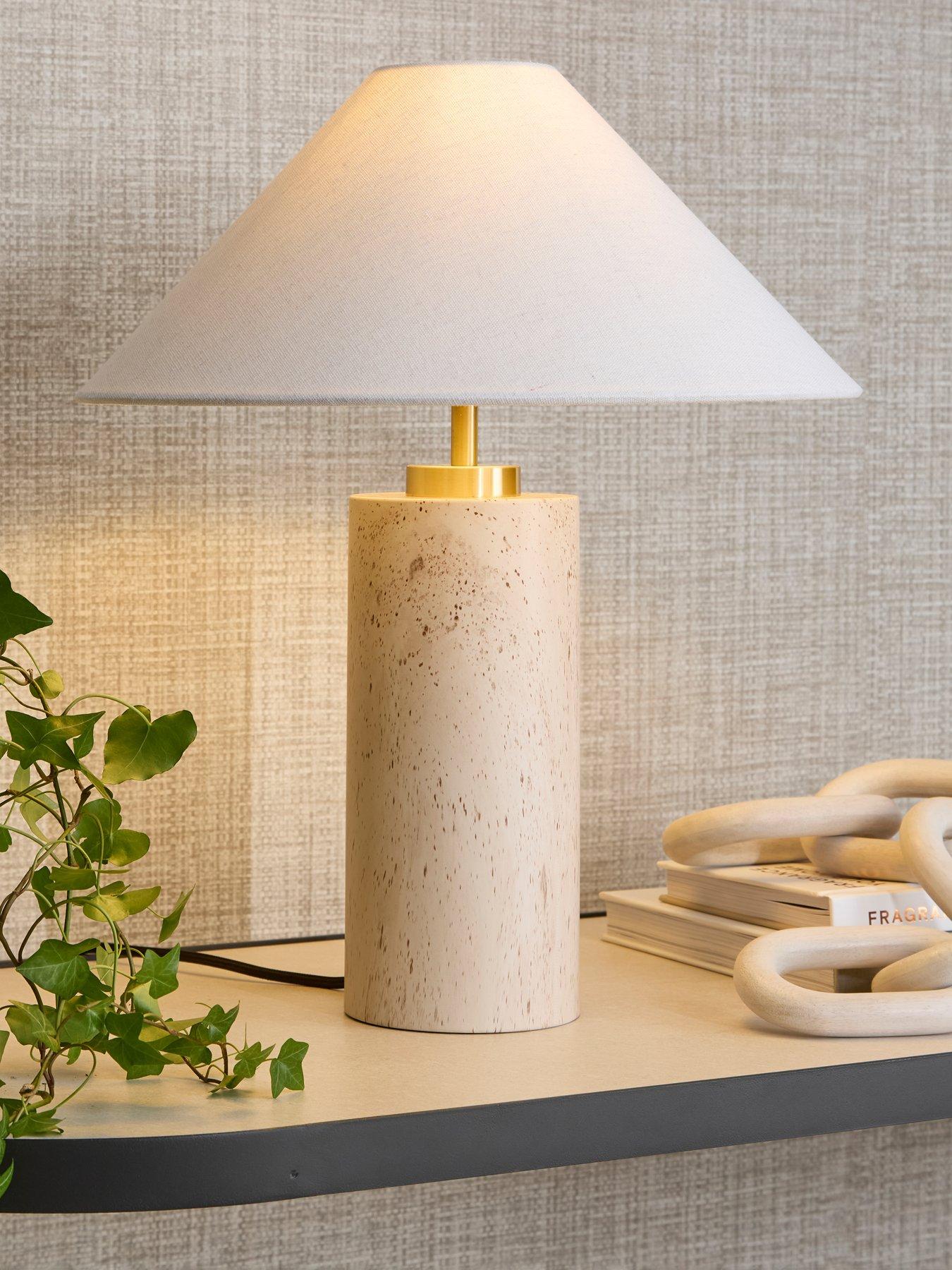 undefined Travertine Water Printed Table Lamp
