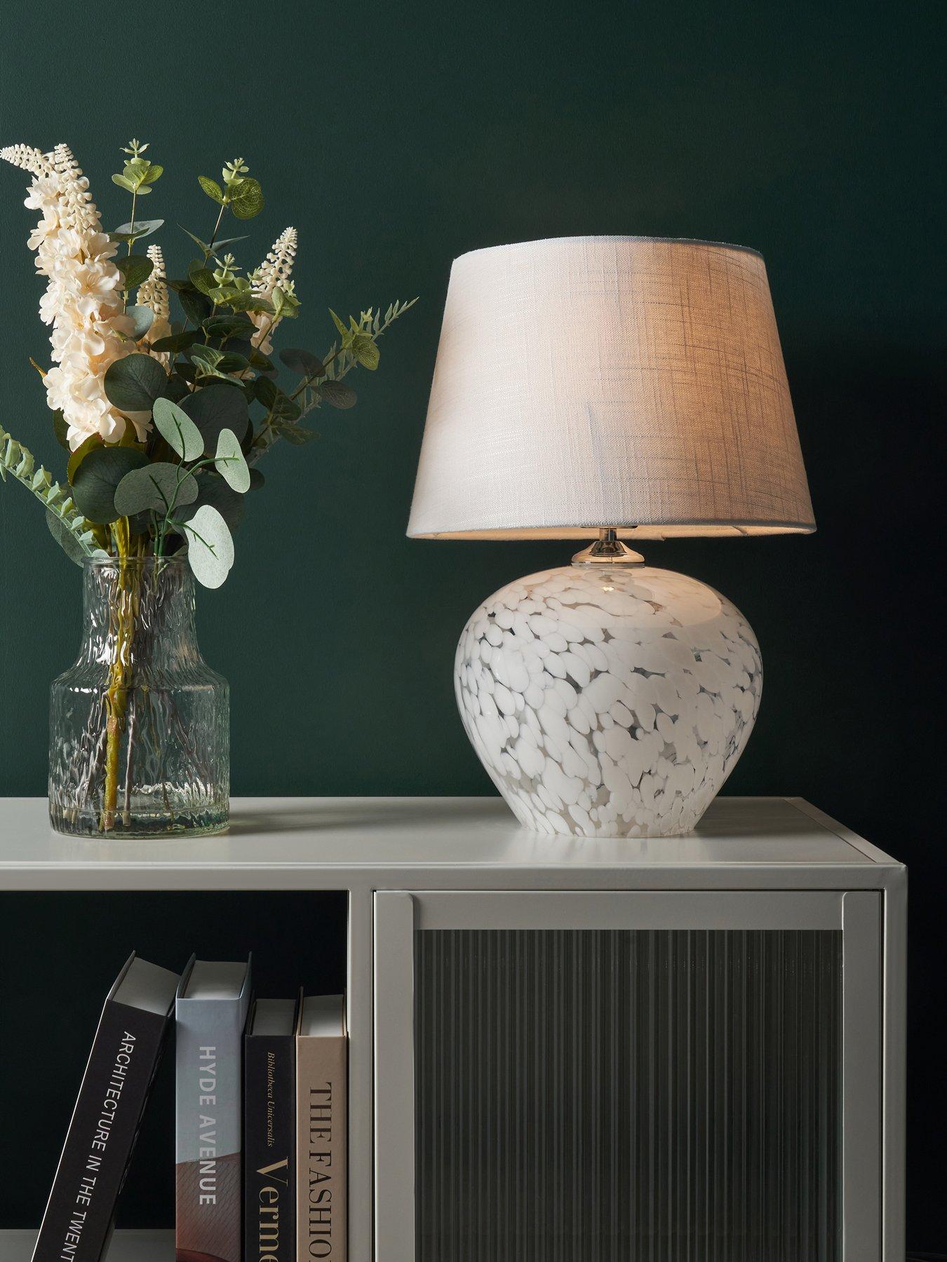 undefined White Flakestone Table Lamp
