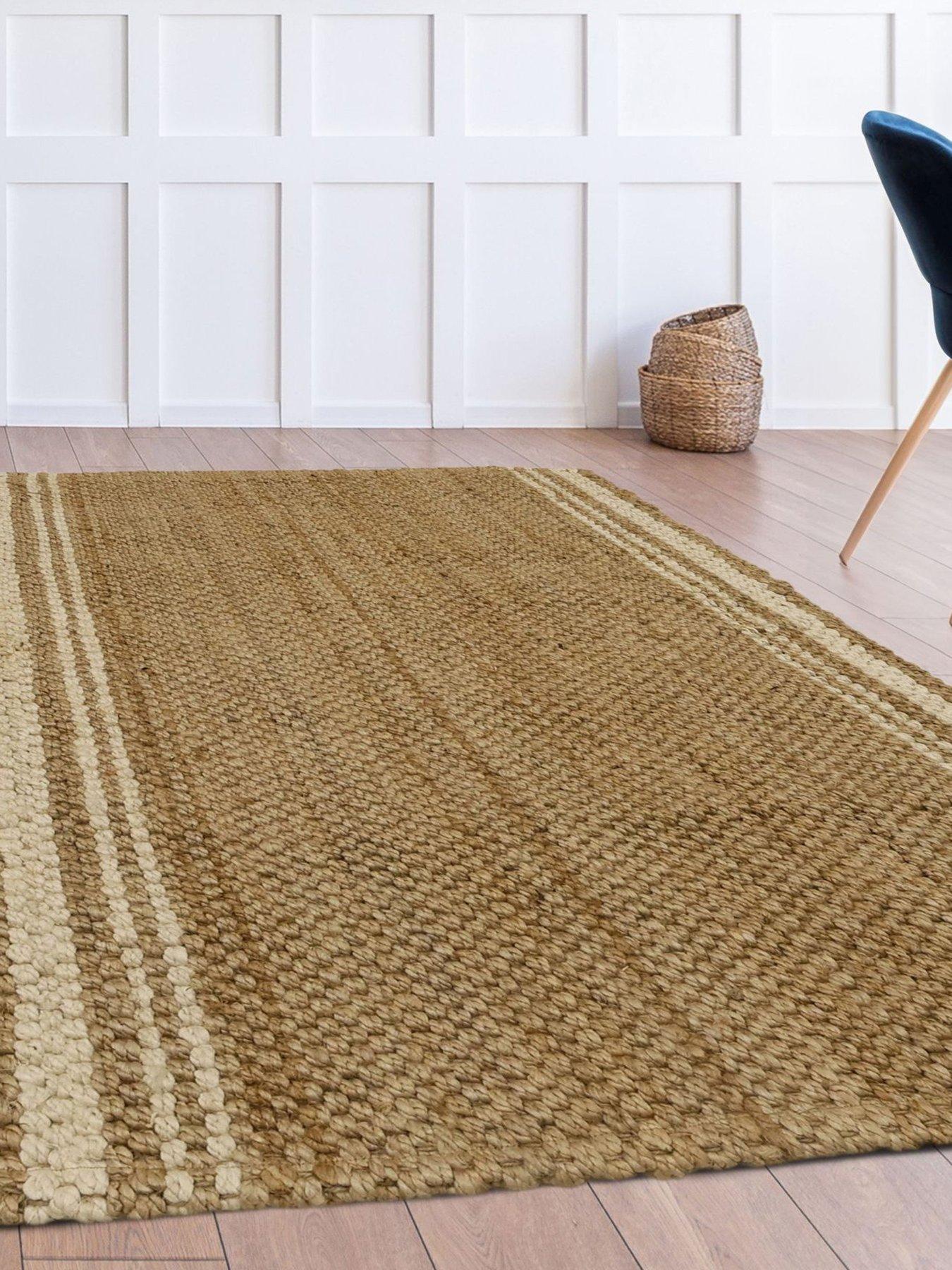 Product photograph of Very Home Jute Stripe Rug from very.co.uk