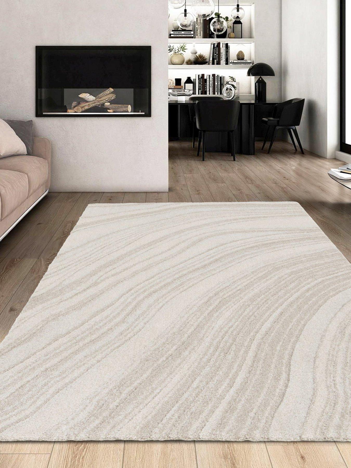 Product photograph of Very Home Pure Microfibre Textured Wave Rug from very.co.uk