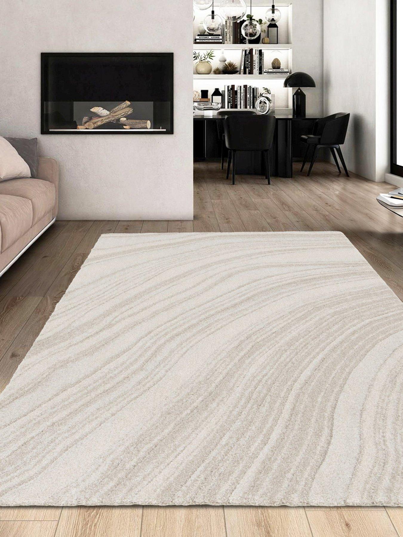 Very Home Pure Microfibre Textured Wave Rug - Natural