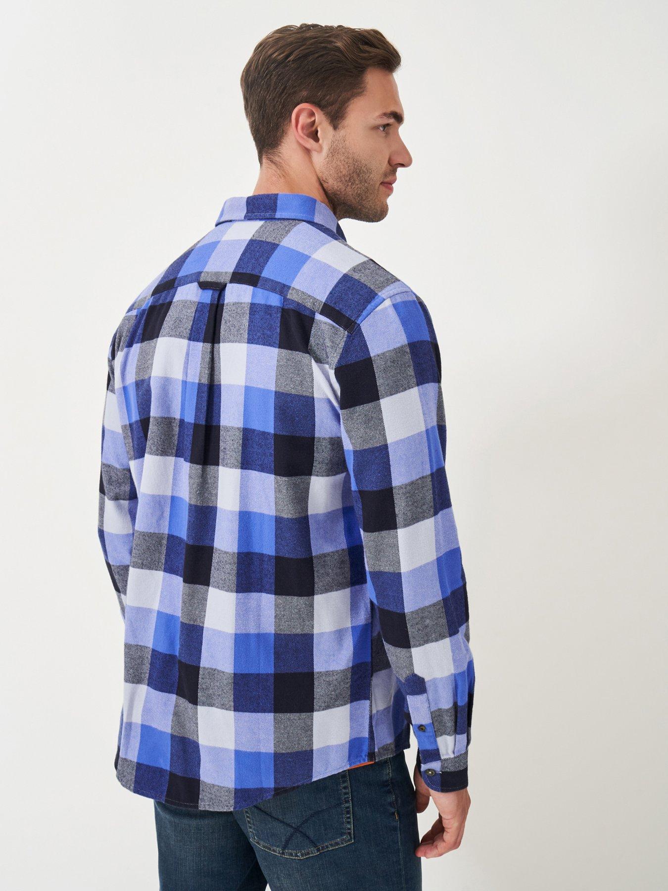 Image 2 of 5 of Crew Clothing Ridgegate Buffalo Long Sleeve Check Flannel Shirt - Blue