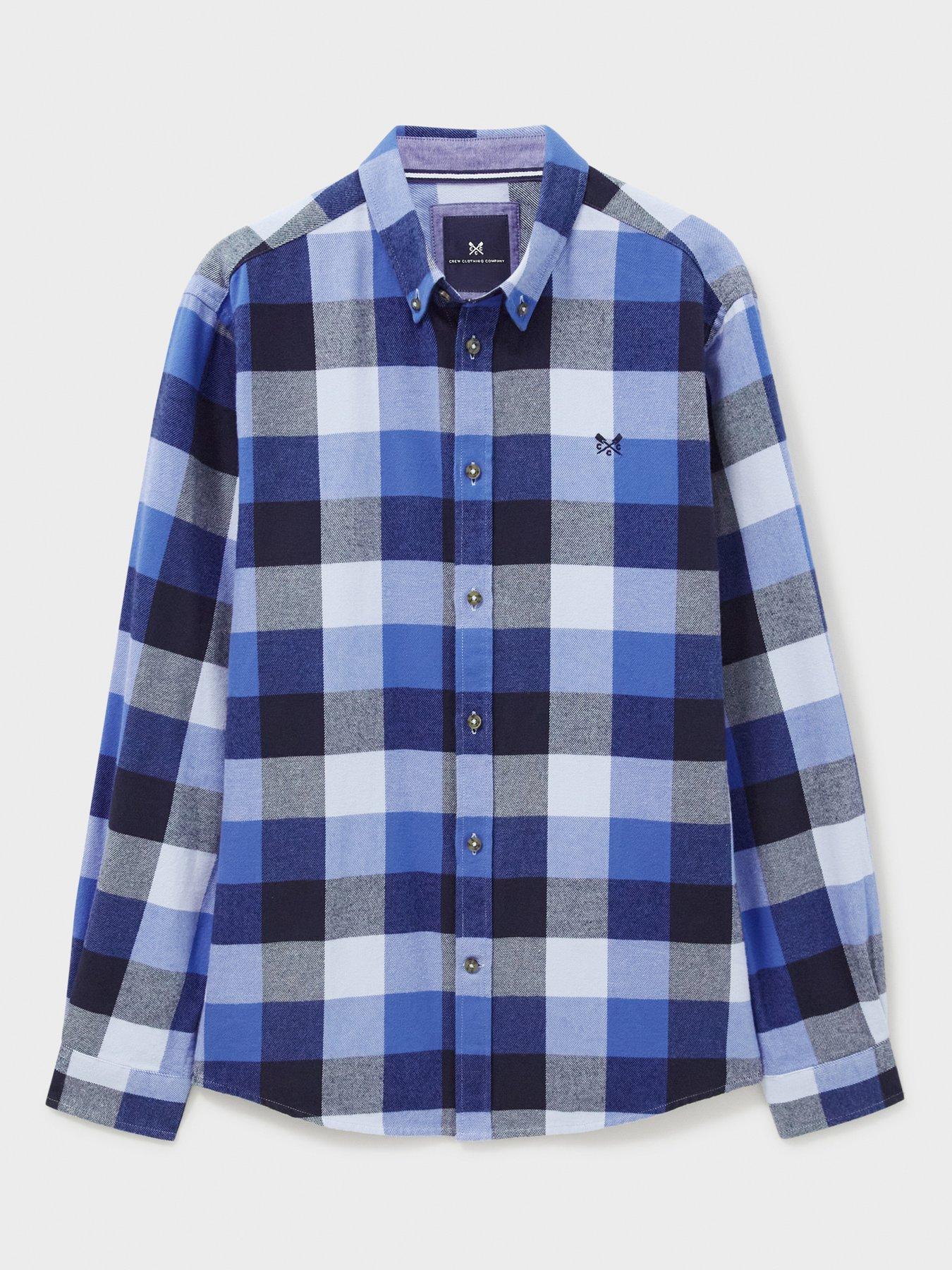 Image 3 of 5 of Crew Clothing Ridgegate Buffalo Long Sleeve Check Flannel Shirt - Blue