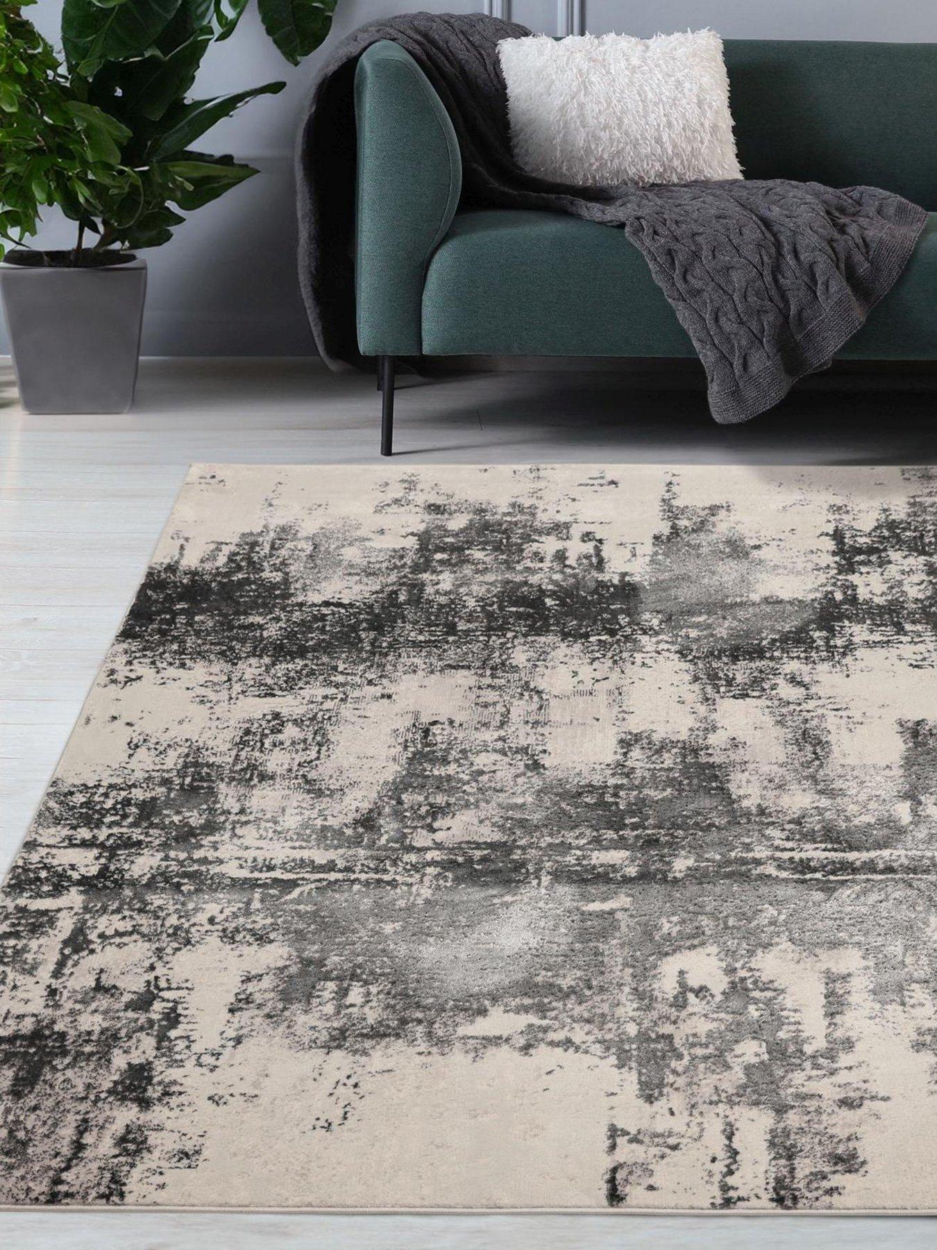 Product photograph of Very Home Dusk Textured Grey Rug from very.co.uk