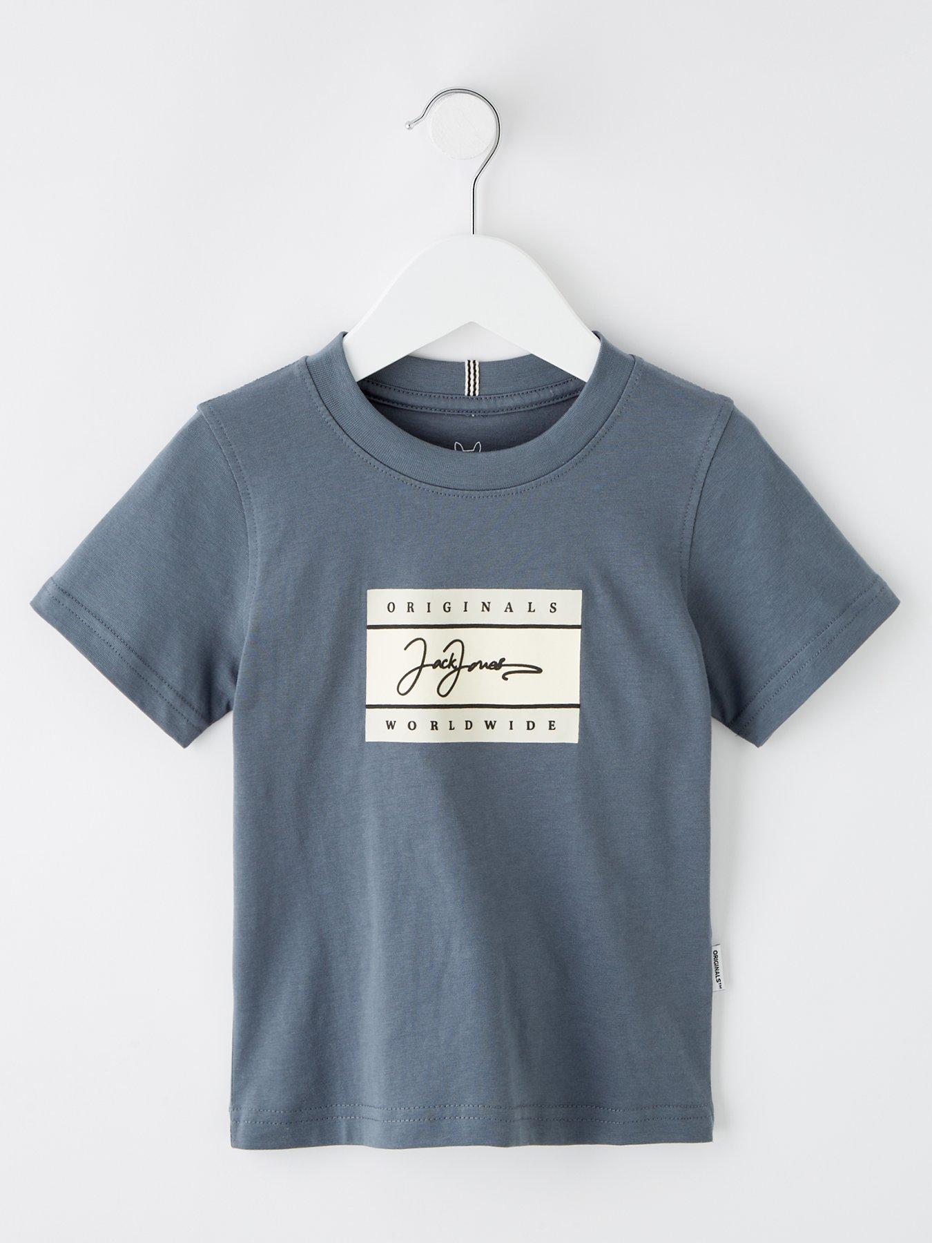 undefined Younger Boys Frederiksberg Script Short Sleeve T-Shirt- Grey
