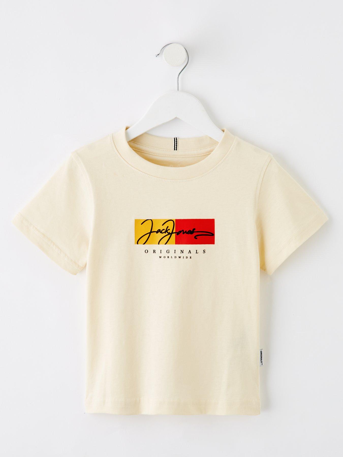 undefined Younger Boys Frederiksberg Script Short Sleeve T-Shirt - Cream