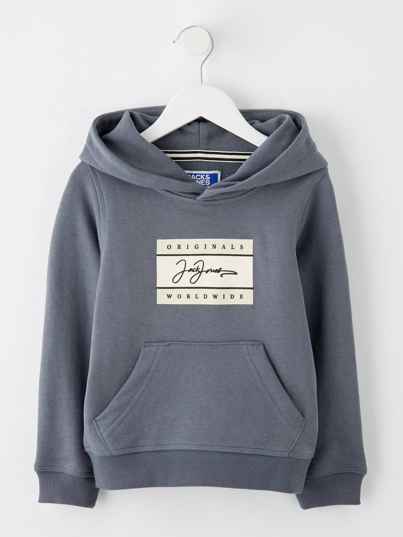 undefined Younger Boys Frederiksberg Box Script Hoodie - Grey