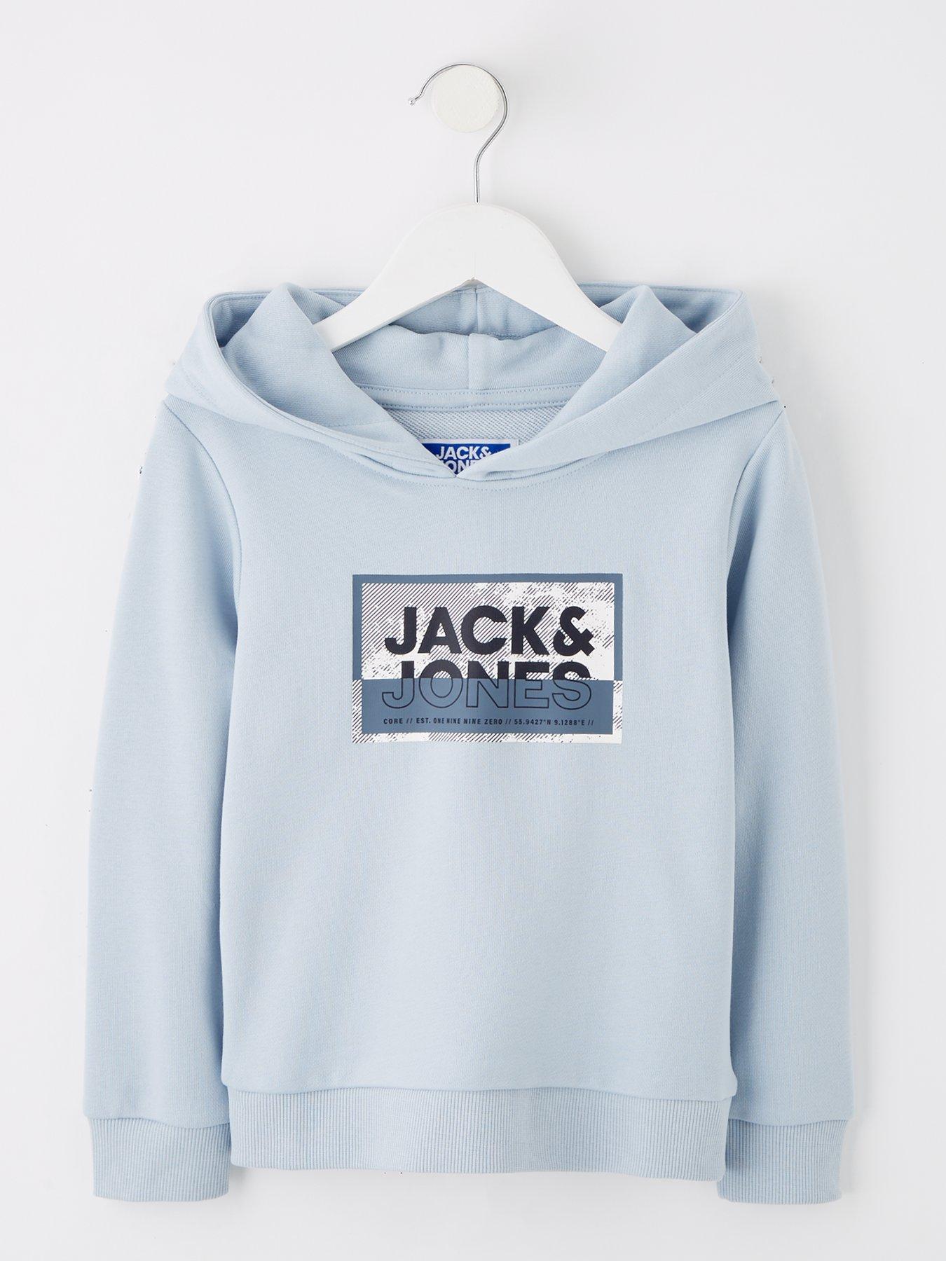 undefined Younger Boys Logan Print Hoodie - Subdued - Blue