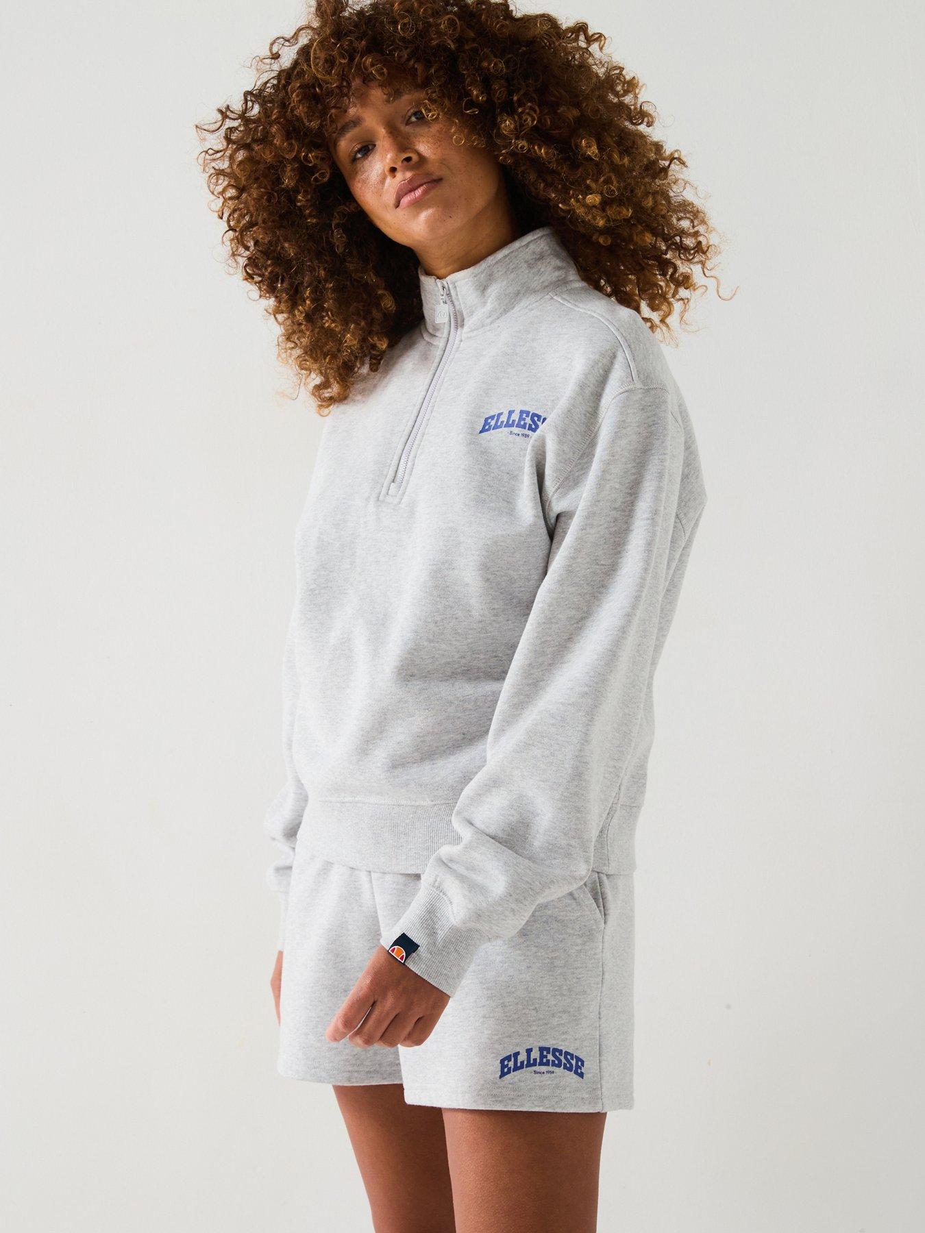 Ellesse Womens Very Exclusive Gientra Sweatshirt  &  Short Set - Grey
