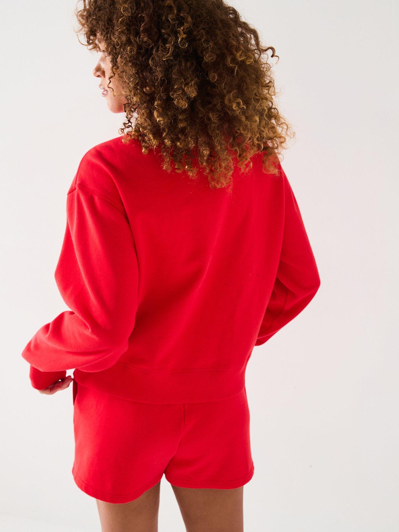 Image 2 of 6 of Ellesse Womens Very Exclusive Gientra Sweatshirt &amp; Short Set - Red