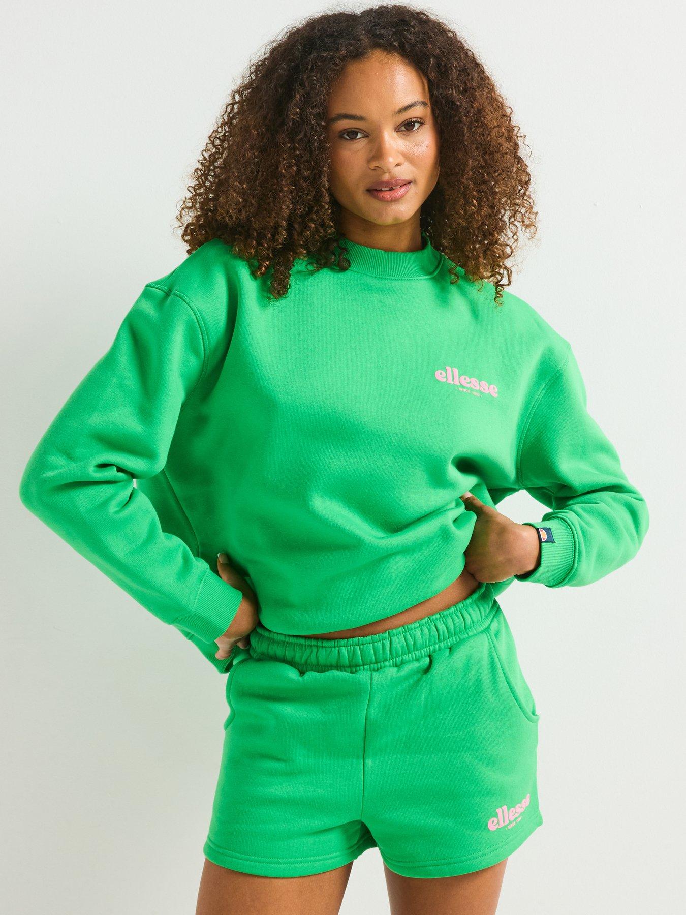 Ellesse Womens Very Exclusive Holmrook Sweatshirt & Short Set - Green