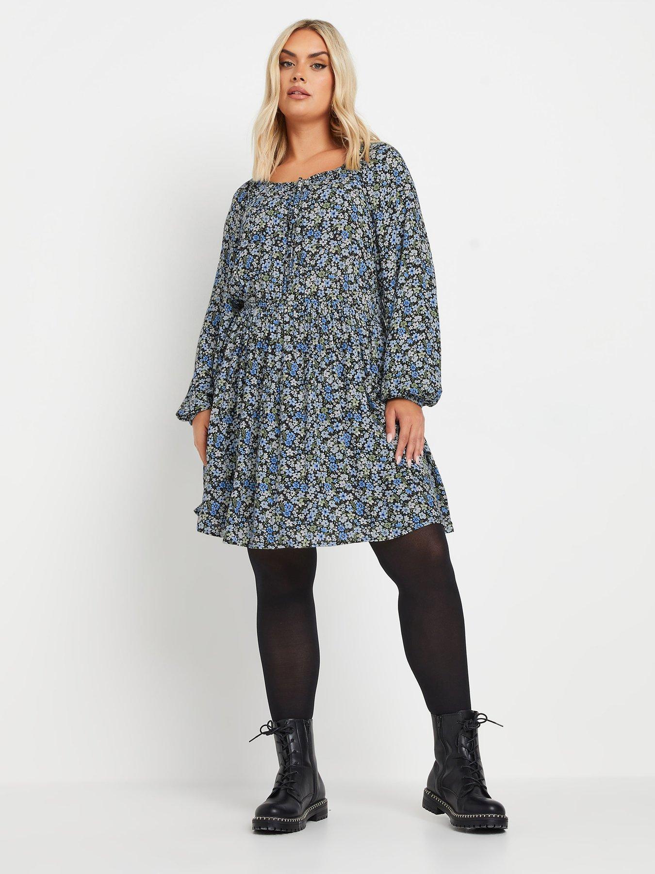 undefined Curve Crinkle Gypsy Tunic - Blue