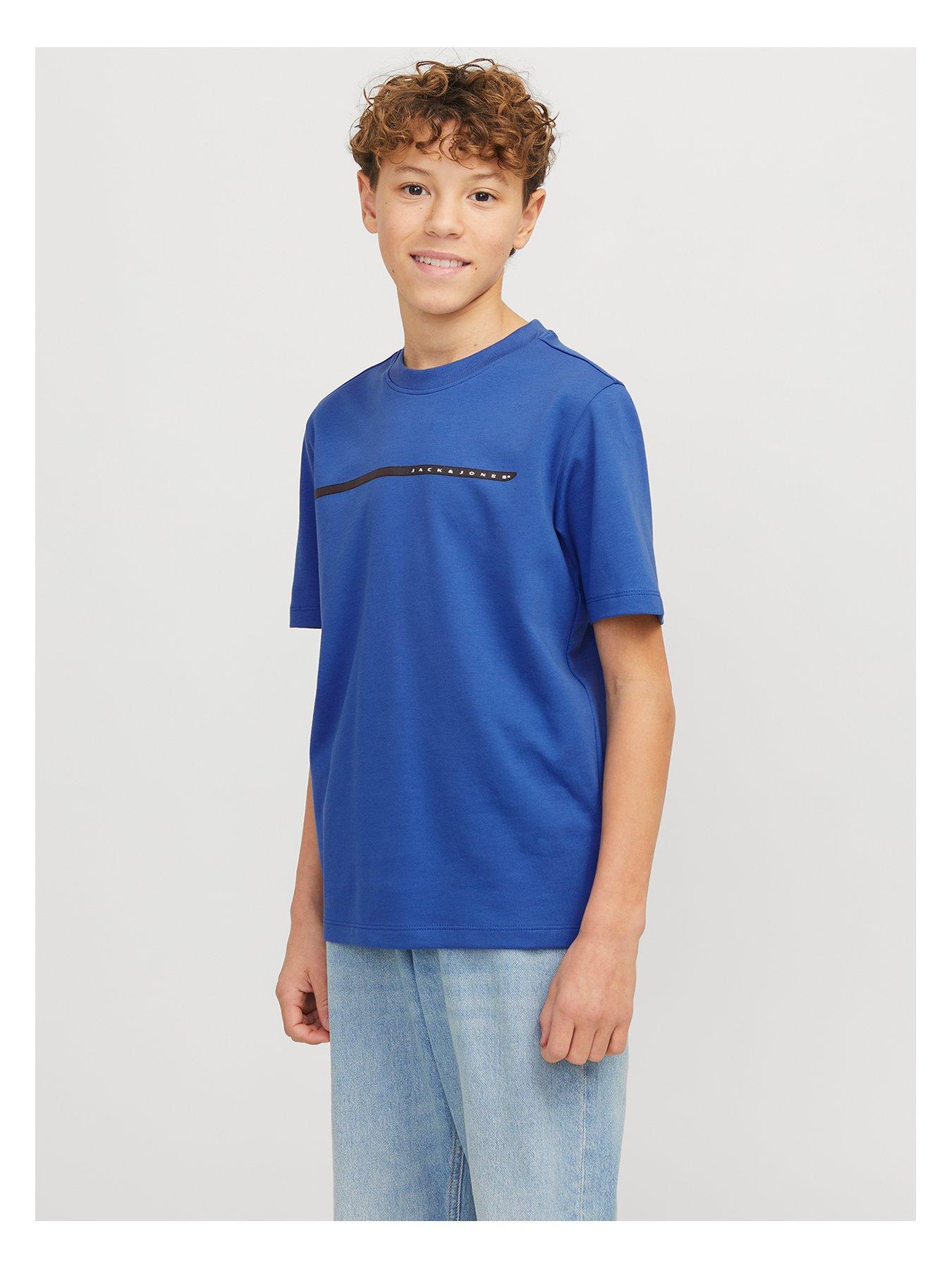 undefined Boys Fusion Full Branding Short Sleeve T-Shirt - Blue