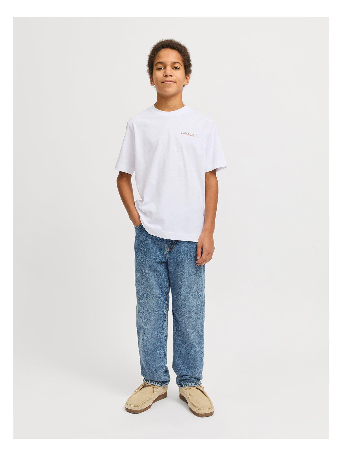 undefined Boys Boston Photo Back Print Short Sleeve T-Shirt - Bright White