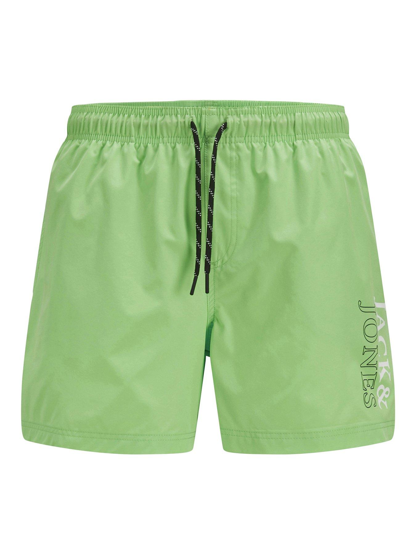 Image 5 of 6 of Jack & Jones Junior Boys Maui Double Logo Swim Shorts - Green