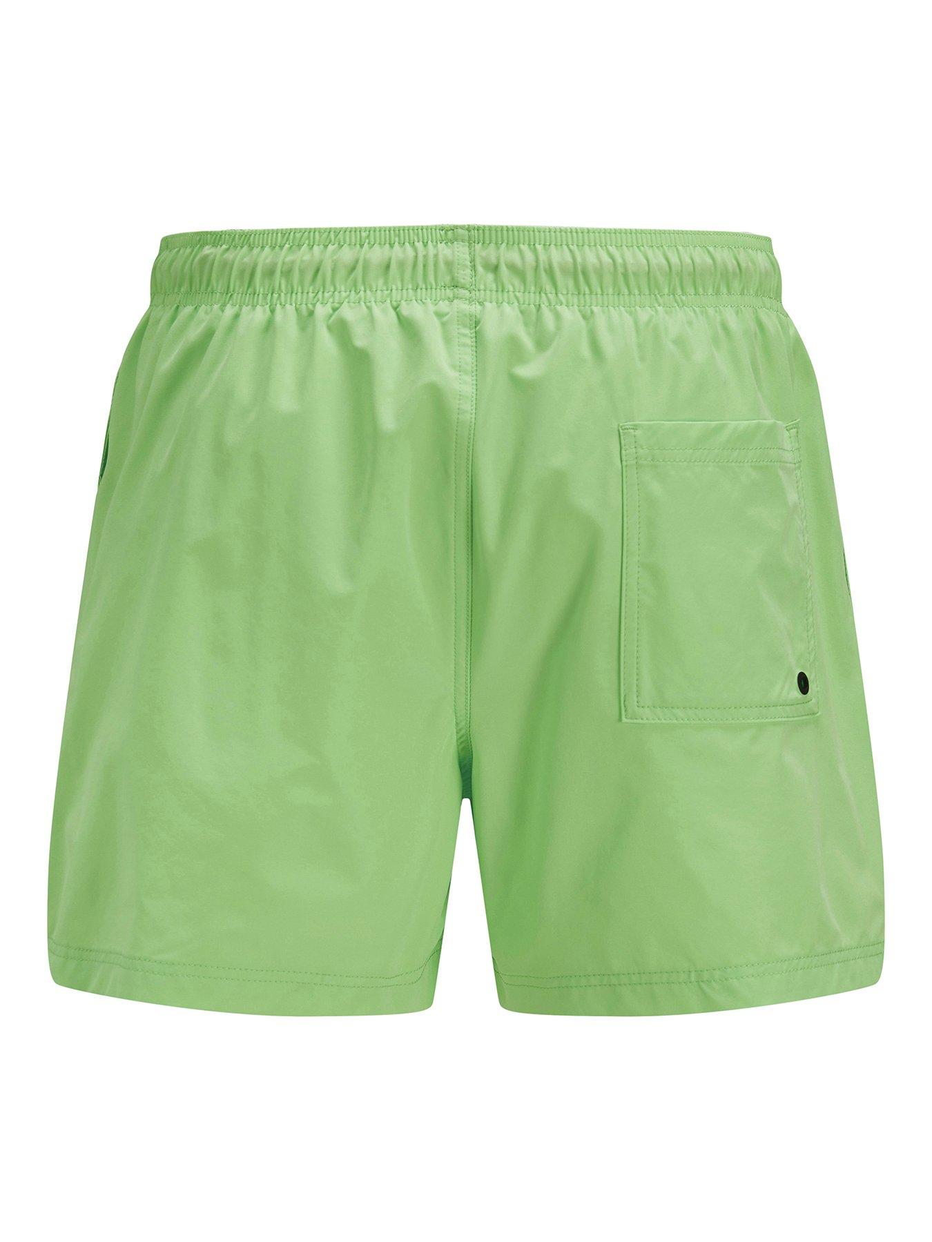 Image 6 of 6 of Jack & Jones Junior Boys Maui Double Logo Swim Shorts - Green