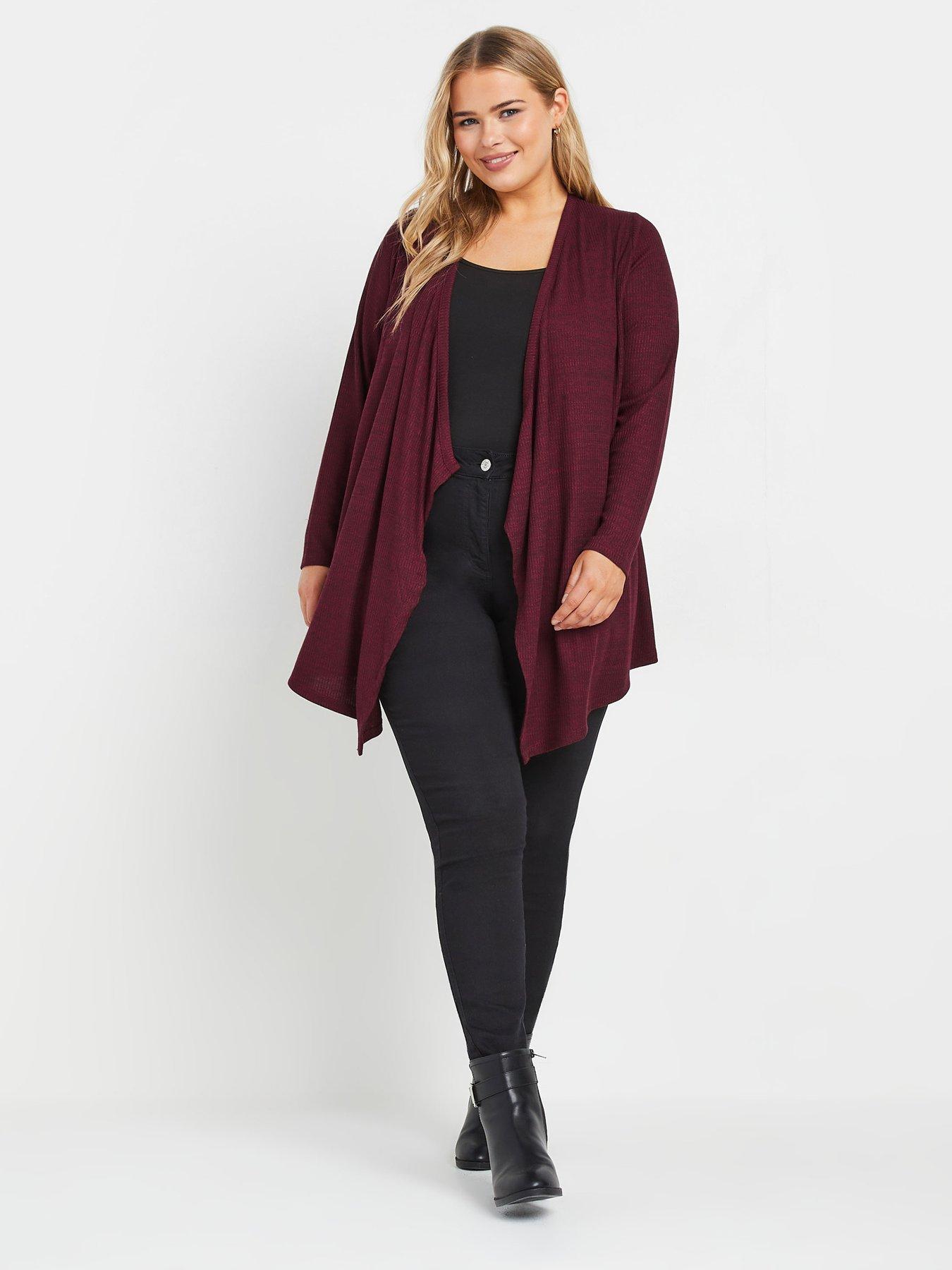 Ribbed waterfall cardigan deals