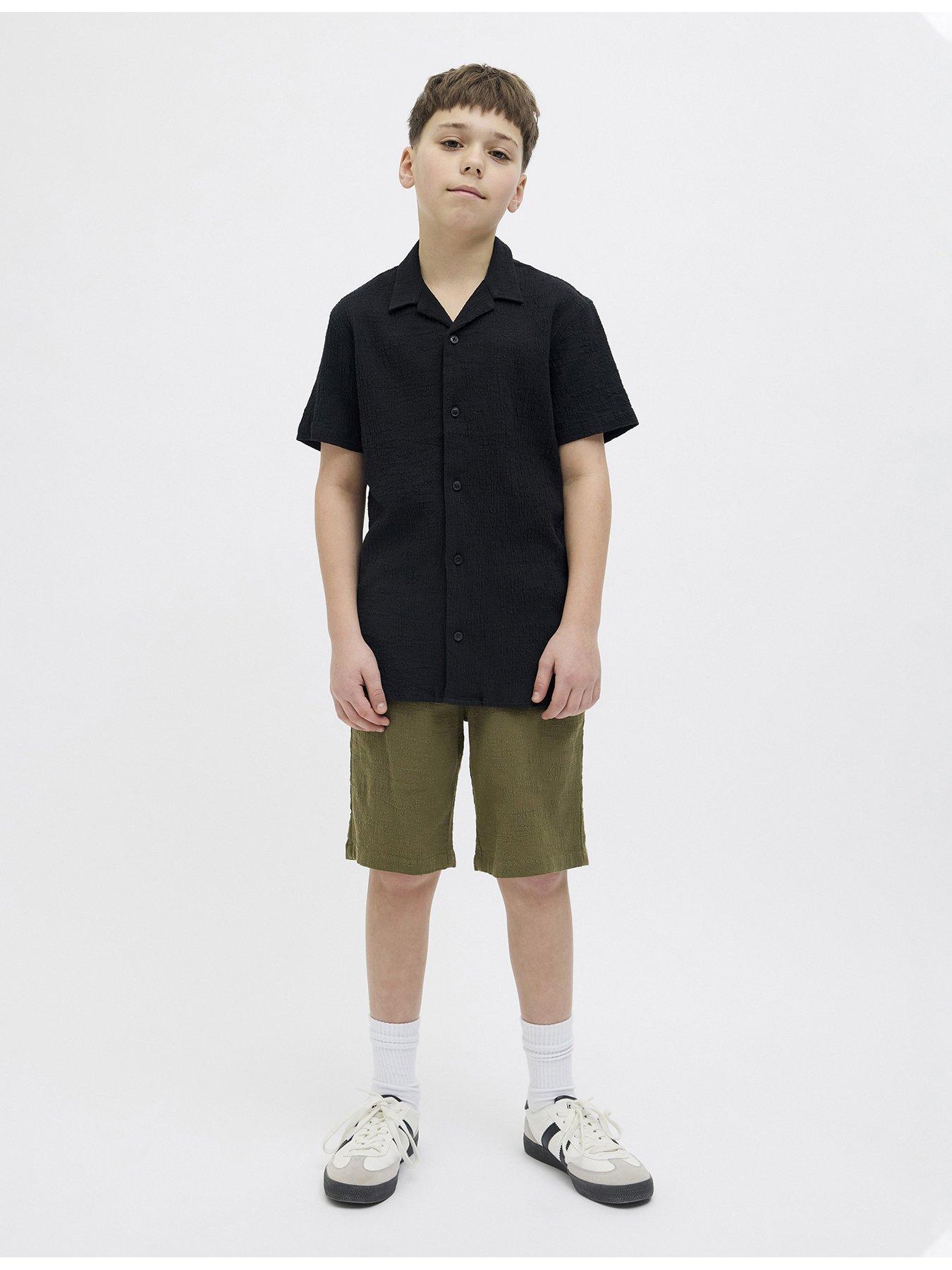 undefined Boys Jaiden Crinkle Jogger Shorts - Khaki