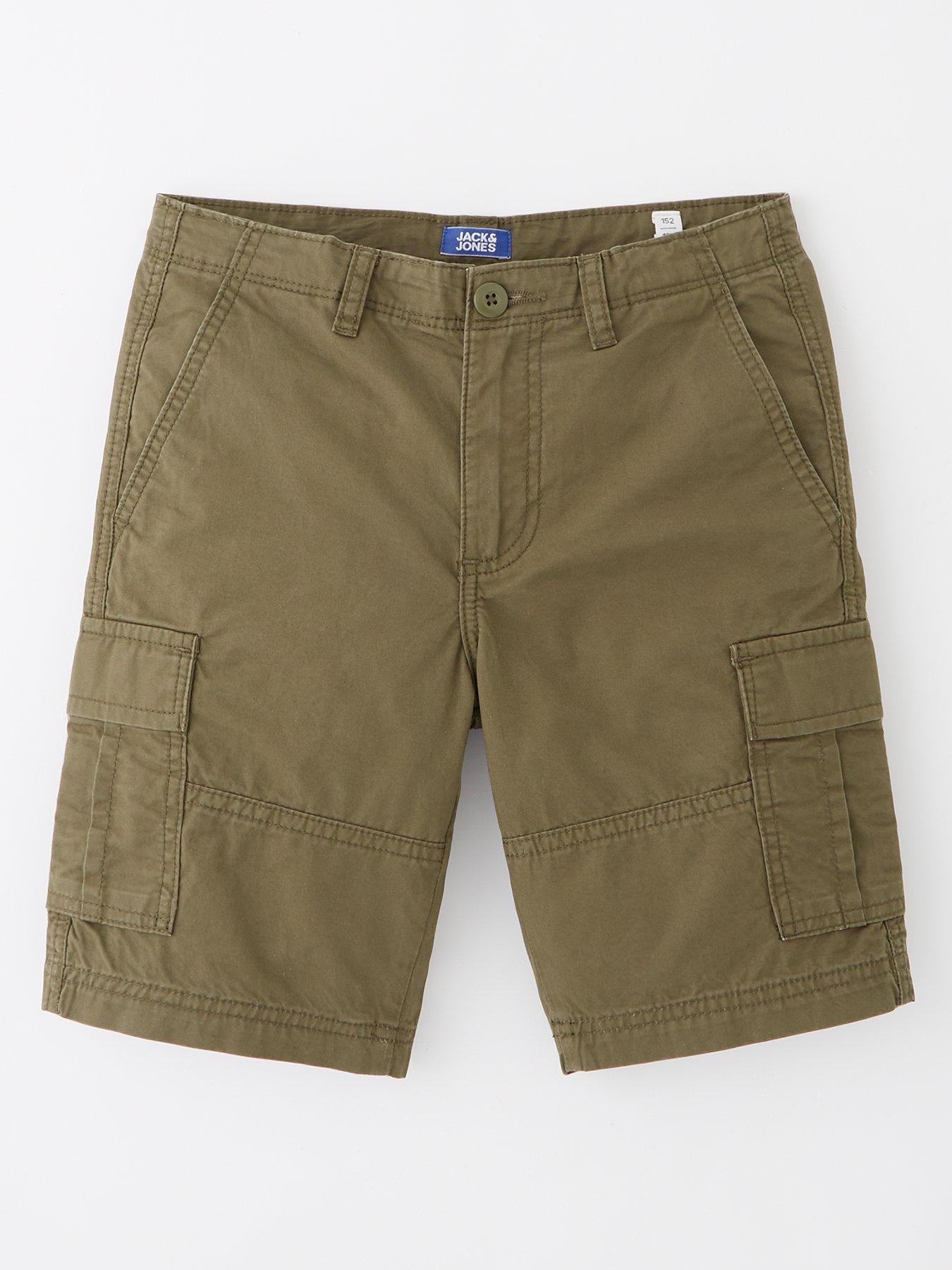 Jack Jones Junior Boys Cole Mateo Cargo Shorts Olive Night Very