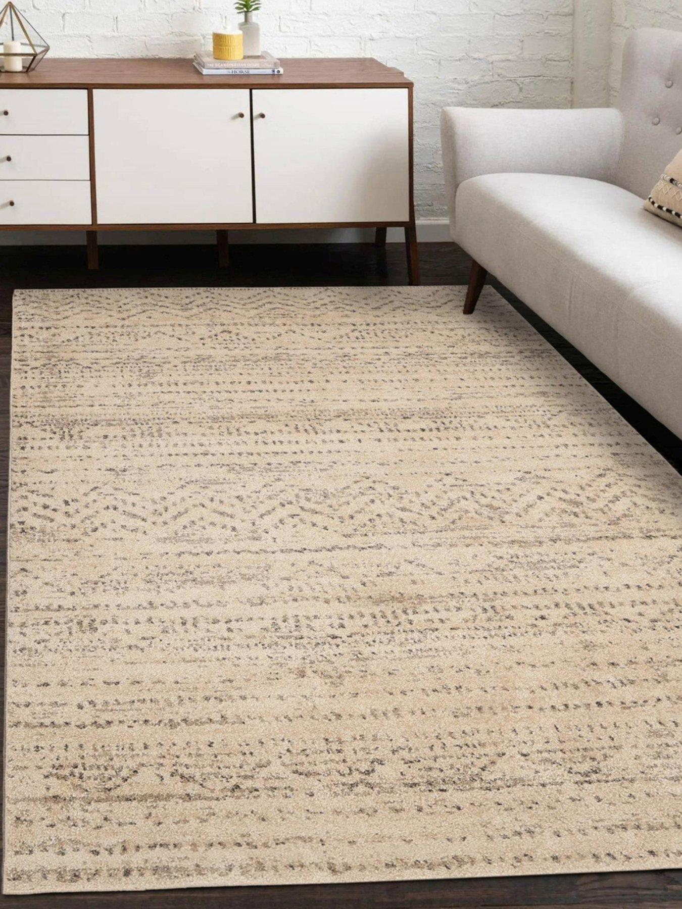 Product photograph of Very Home Freya Patterned Natural Rug from very.co.uk