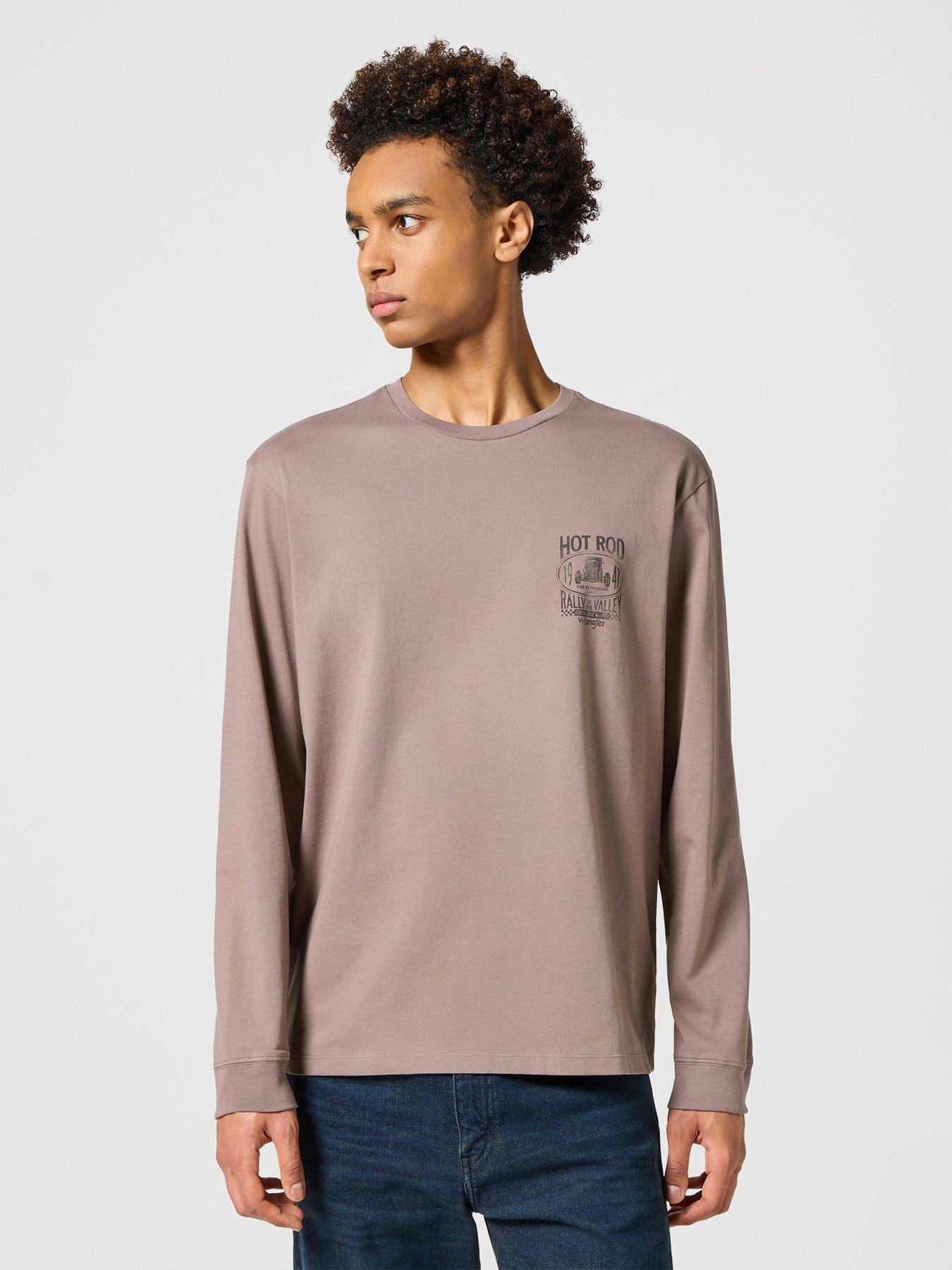 undefined Small Sign Off Logo Long Sleeve T-Shirt- Brown