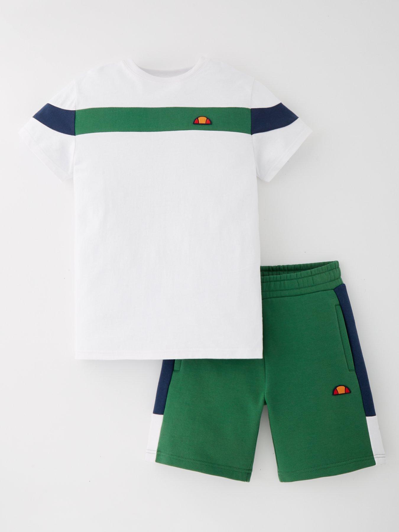 ellesse-junior-boys-lano-t-shirt-amp-short-set-white