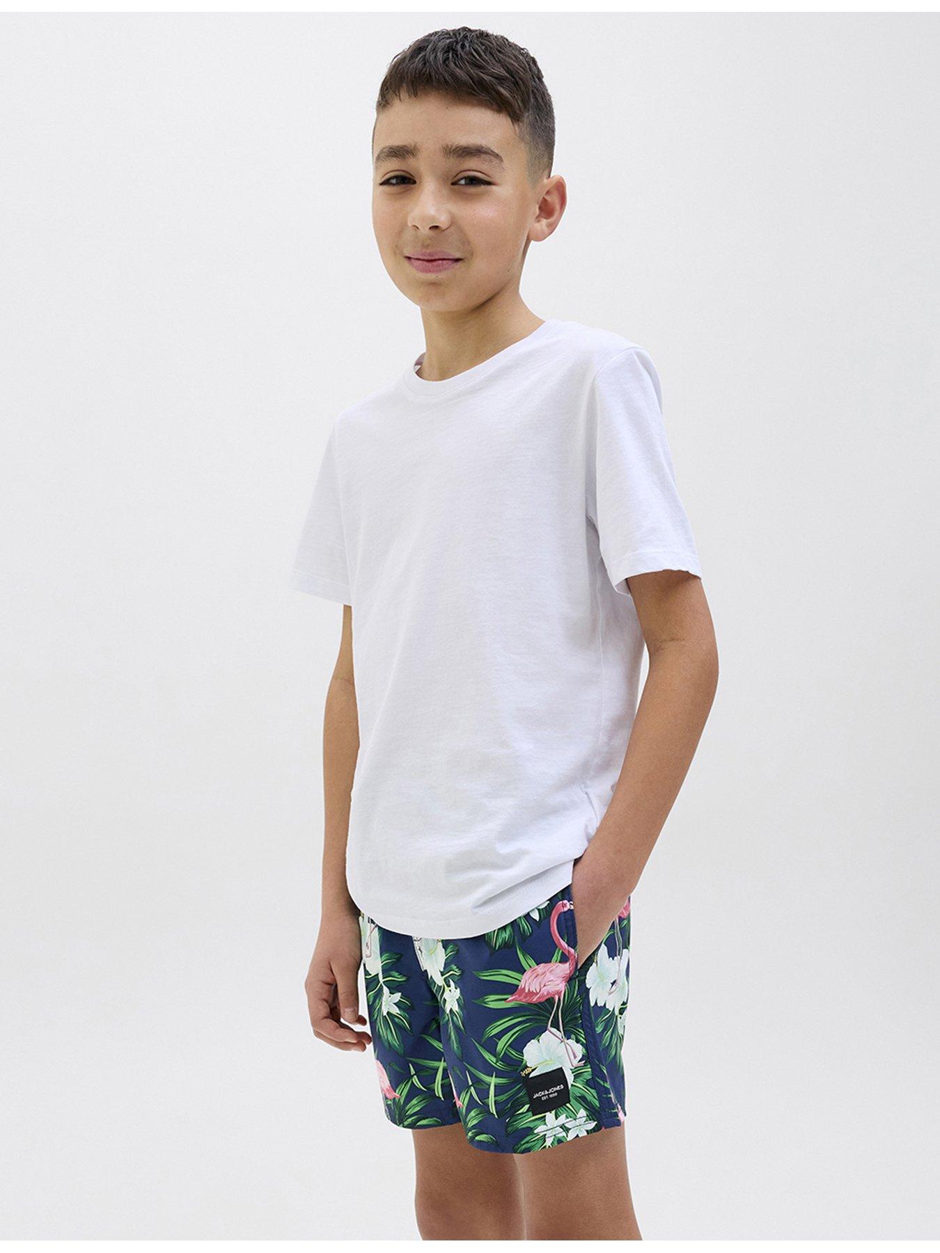 undefined Boys Maui Flamingo Print Swim Shorts - Navy