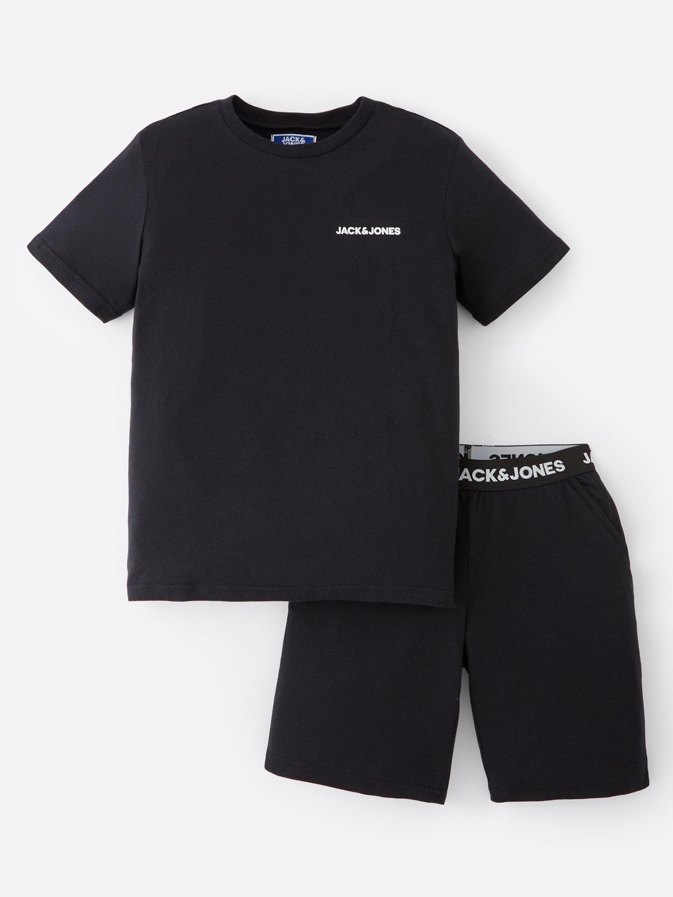 undefined Boys Everest T-Shirt And Shorts Lounge Set - Black