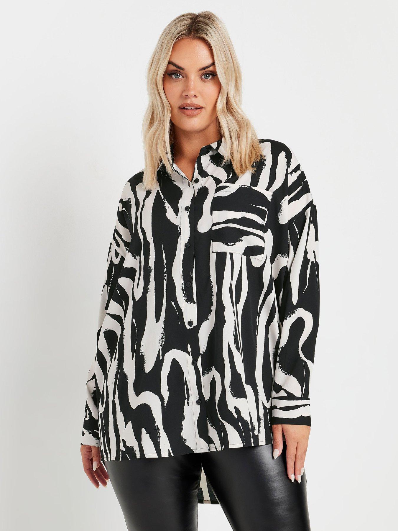 Image 1 of 4 of Yours Curve Oversized Shirt - White
