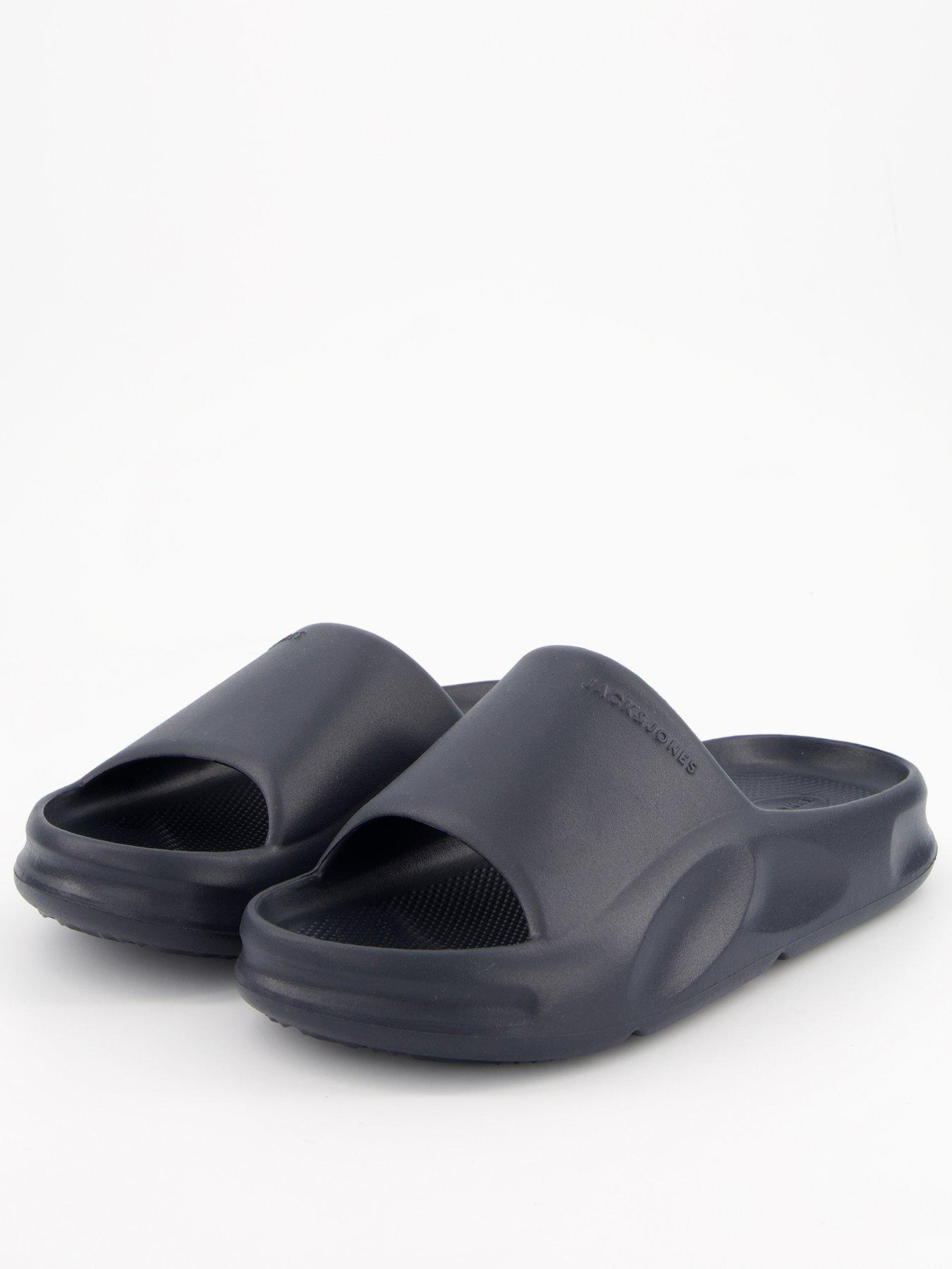 Jack & Jones Junior Boys Status Moulded Sliders - Anthracite