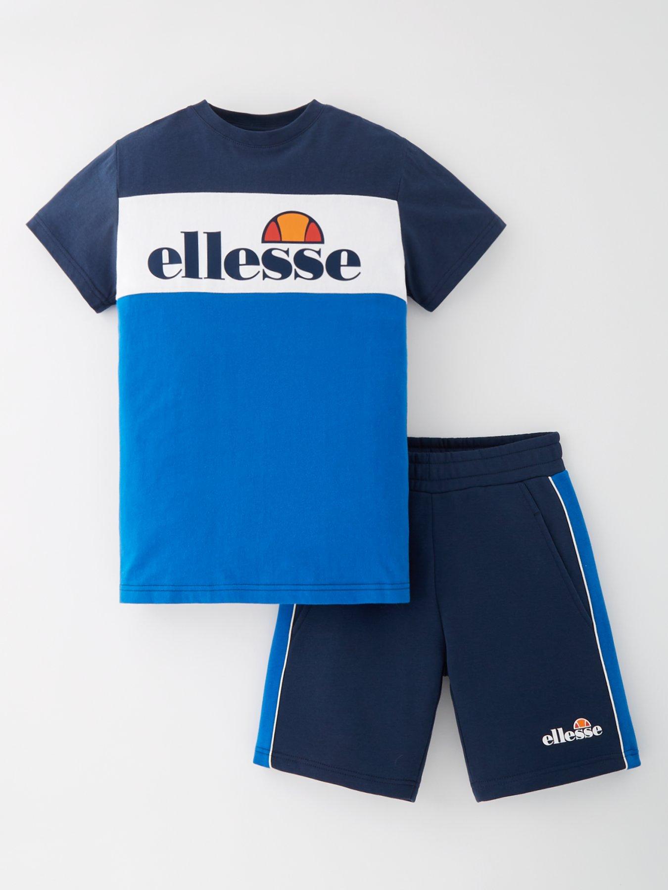 Image 1 of 4 of Ellesse Junior Boys Forano T-Shirt &amp; Short Set - Navy