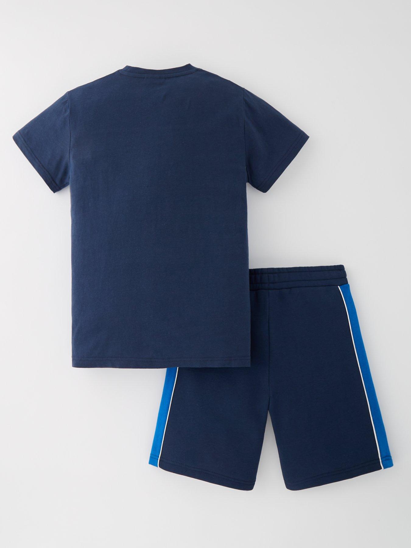 Image 2 of 4 of Ellesse Junior Boys Forano T-Shirt &amp; Short Set - Navy
