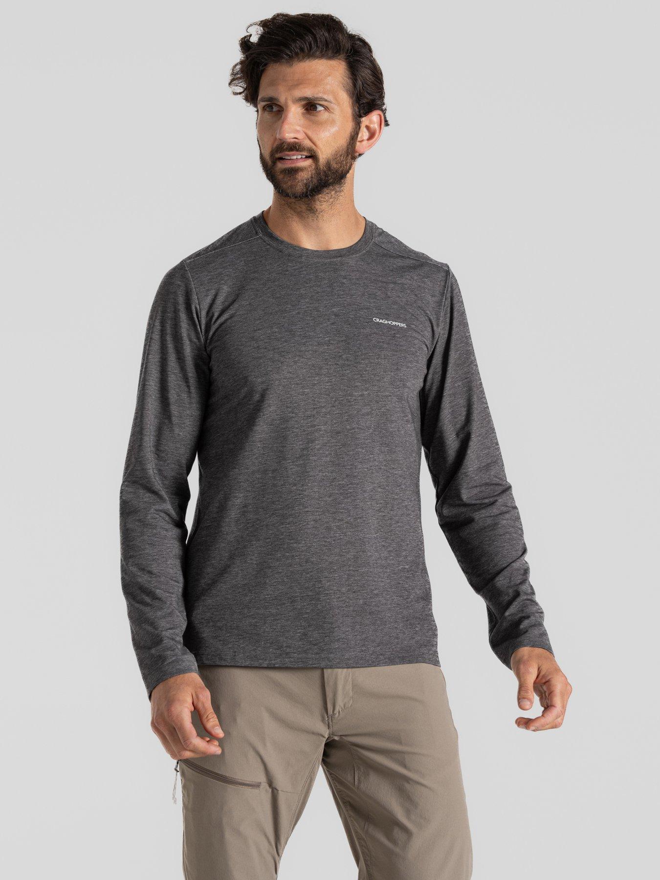 Craghoppers Mens Nosilife Abel Long Sleeved T-Shirt - Black Marl