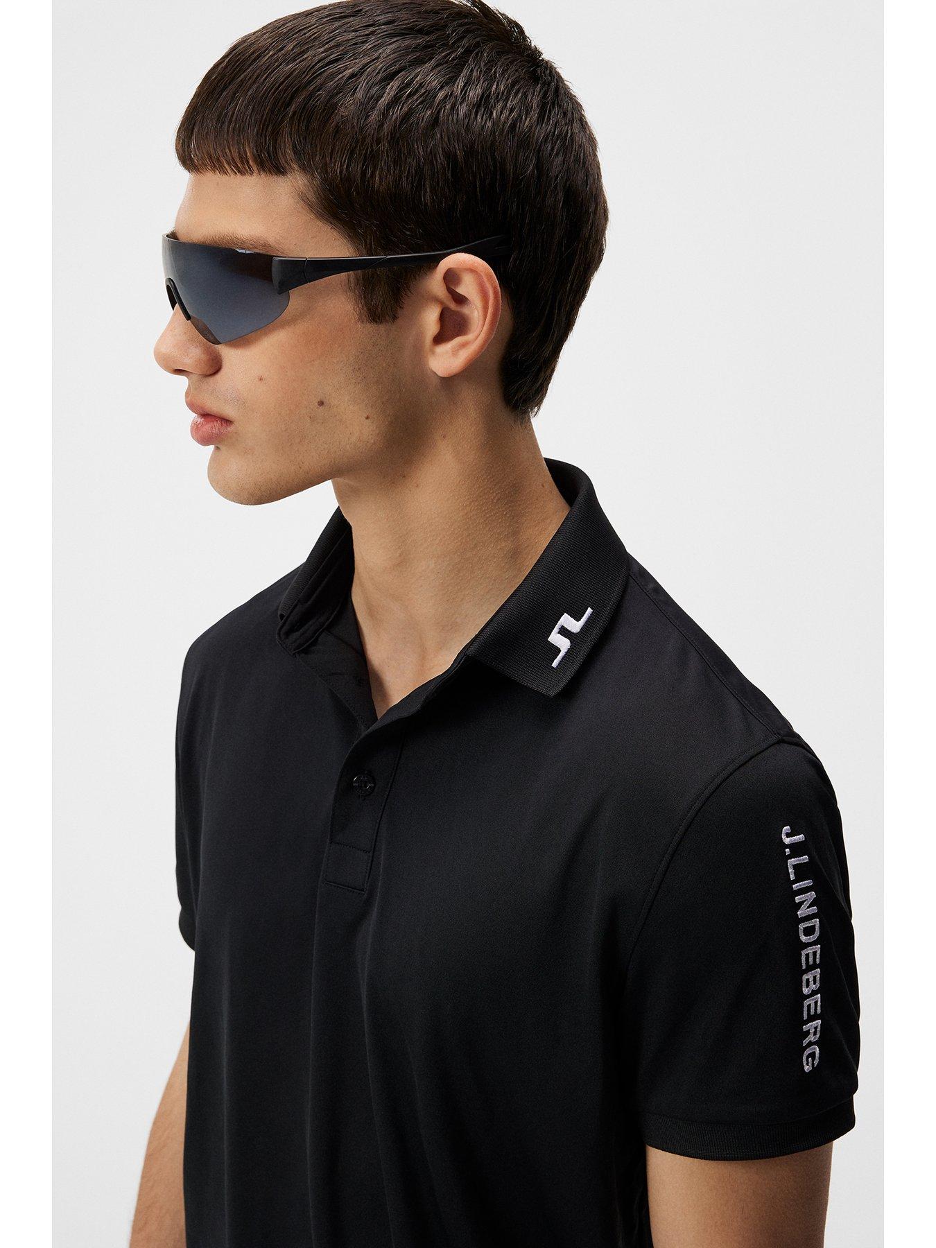 Image 4 of 6 of J LINDEBERG Mens Golf Tour Tech Reg Fit Polo - Black