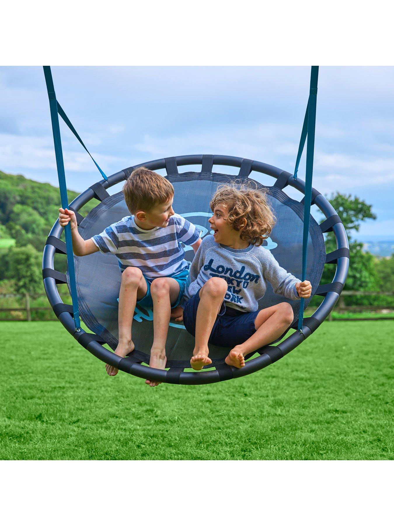 TP Knightswood Double Wooden Swing Set With Giant Nest Swing Very