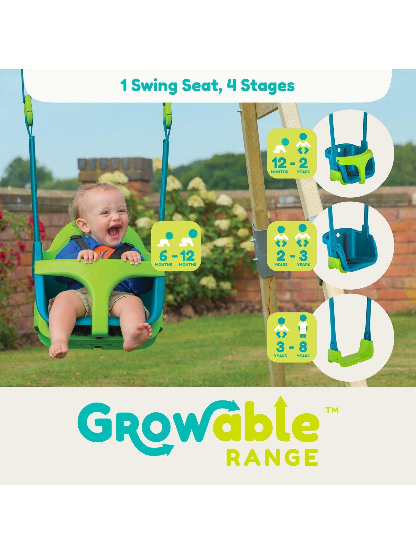 Image 3 of 8 of TP Forest Acorn Growable Wooden Swing Set With Quadpod